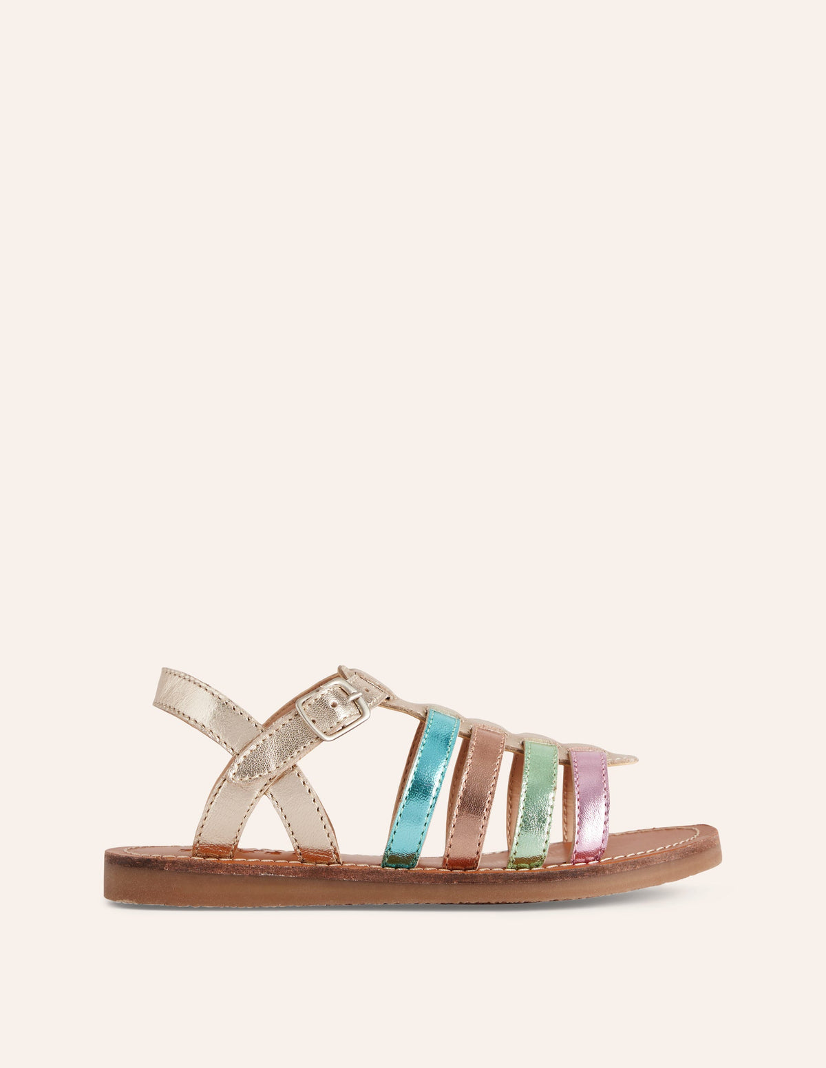 Strappy Metallic Sandals-Mutli Ombre Metallic - Image 1