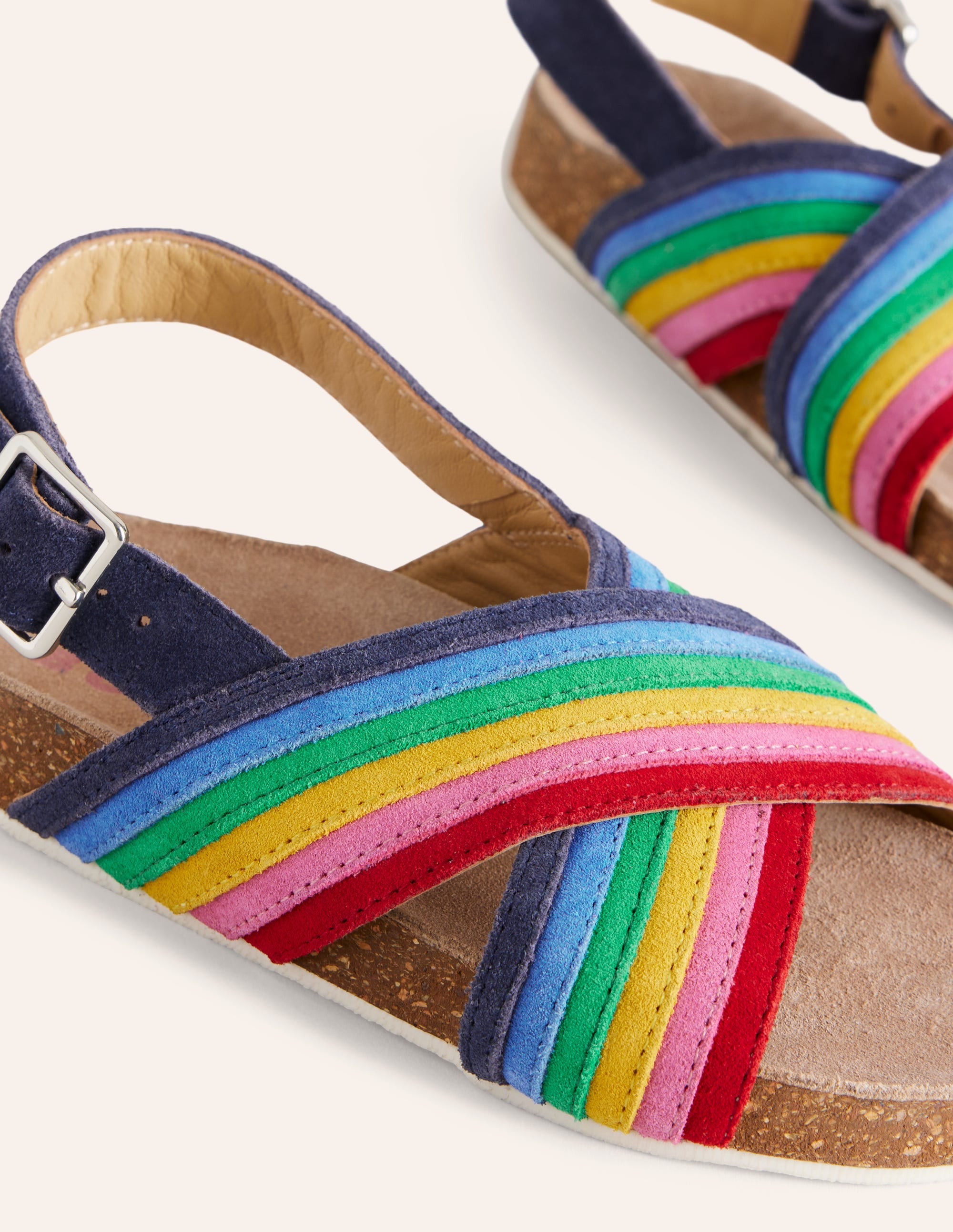 Rainbow Cross Over Sandals-Multi Rainbow - Image 3