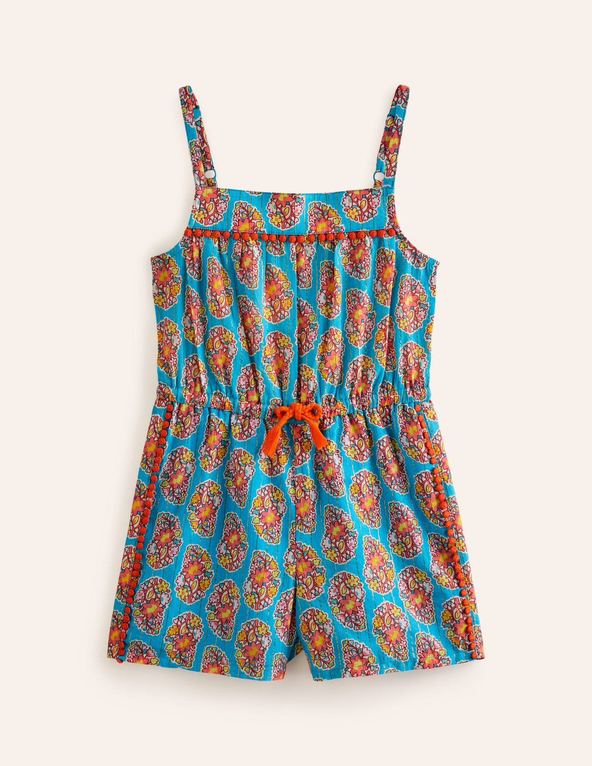 Woven Holiday Playsuit-Azure Blue Paisley - Image 1