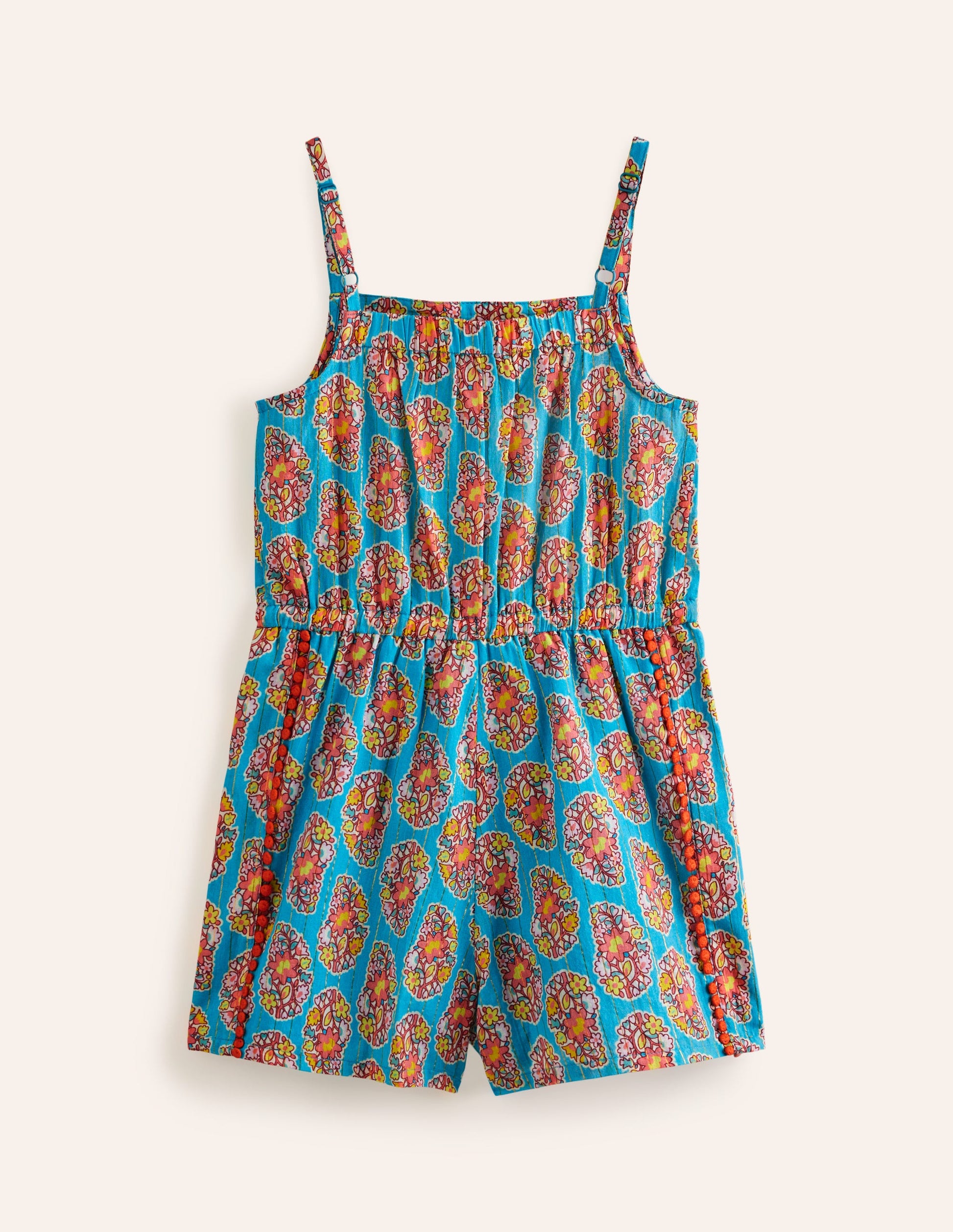 Woven Holiday Playsuit-Azure Blue Paisley-2