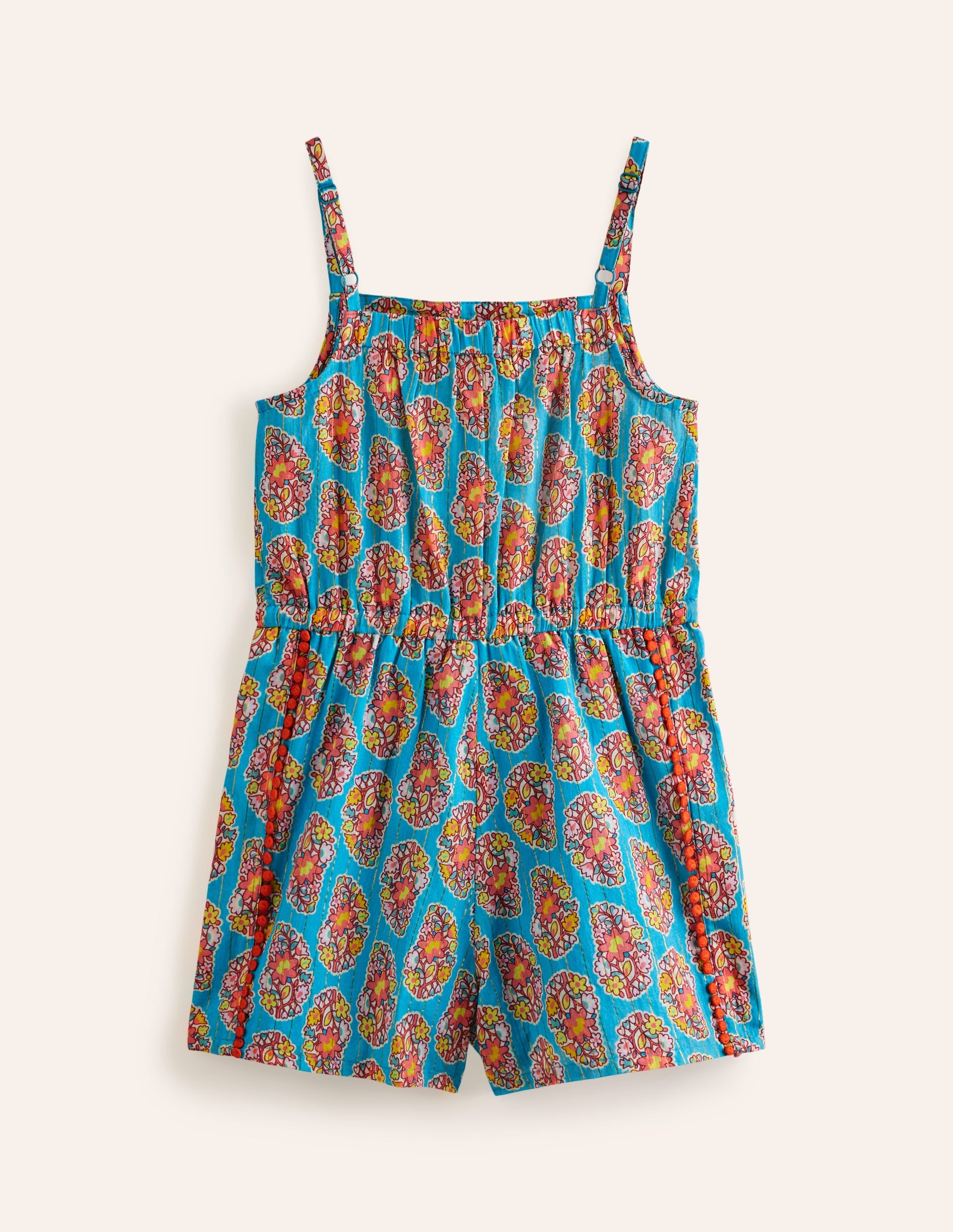Woven Holiday Playsuit-Azure Blue Paisley - Image 2