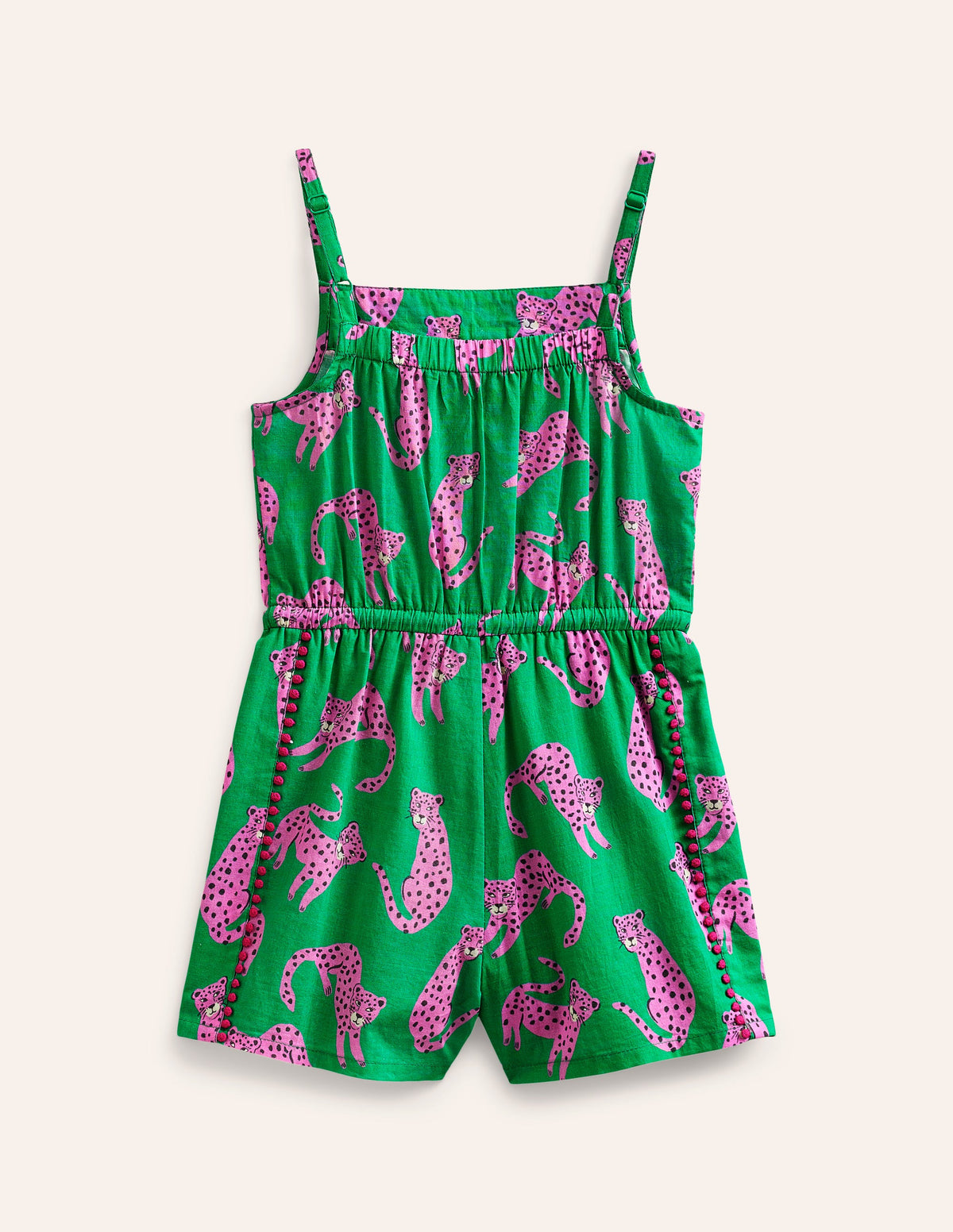 Woven Holiday Playsuit-Green Leopard-2