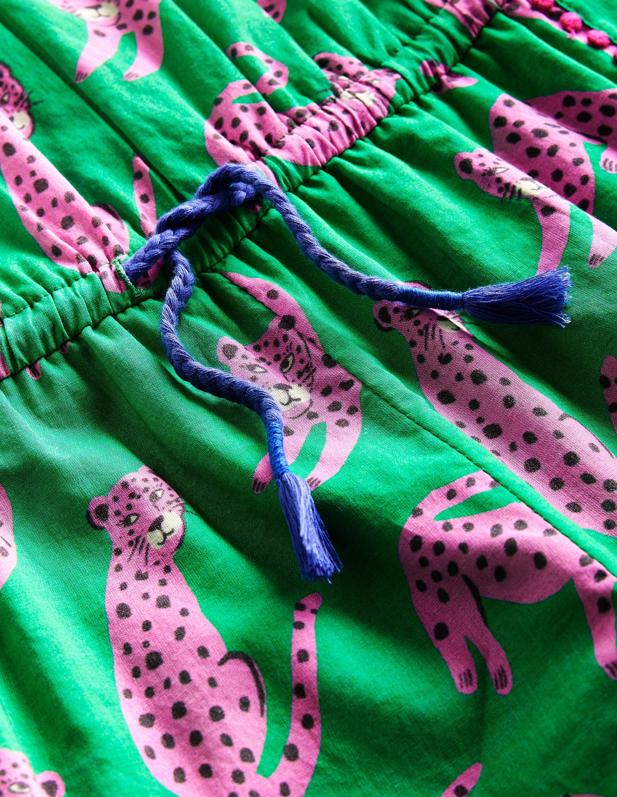 Woven Holiday Playsuit-Green Leopard - Image 3