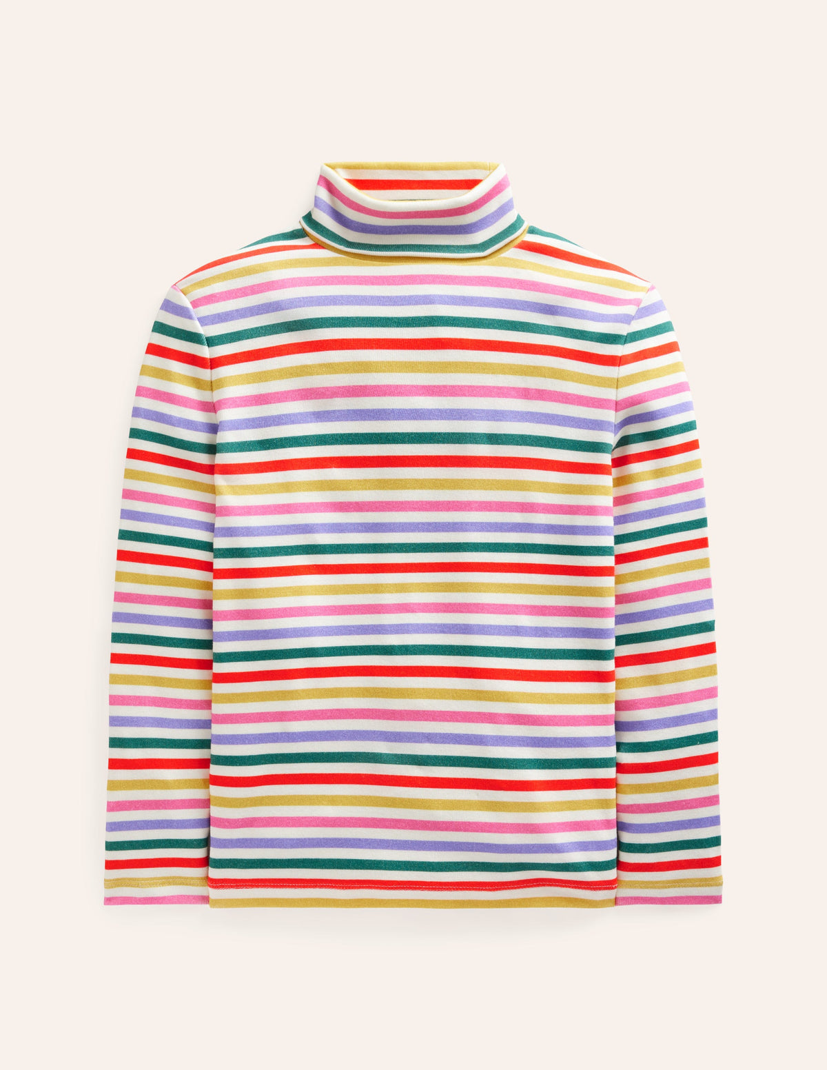 Super Soft Roll Neck Top-Multi Stripe-1