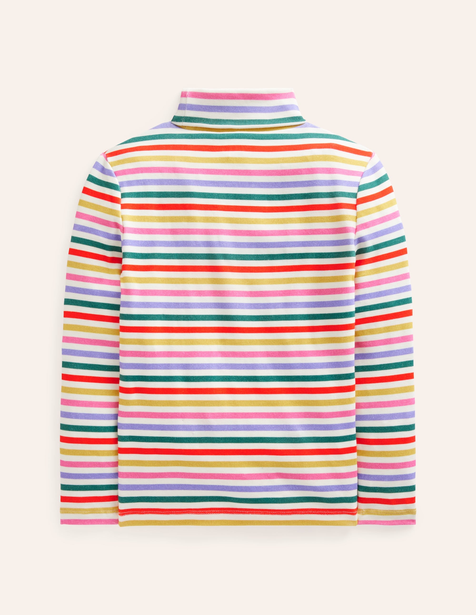 Super Soft Roll Neck Top-Multi Stripe - Image 2