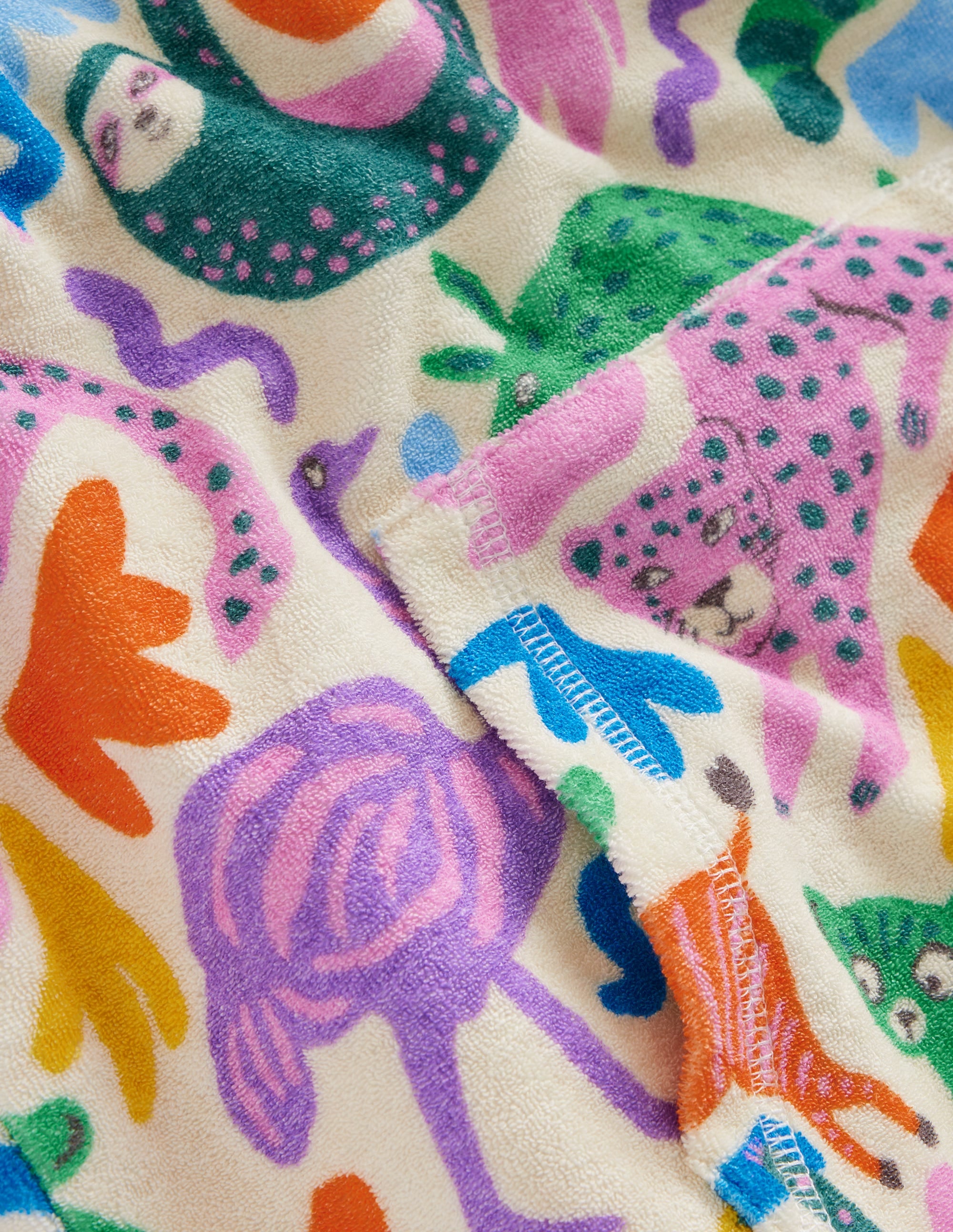 Towelling Throw-On-Multi Safari Friends - Image 3