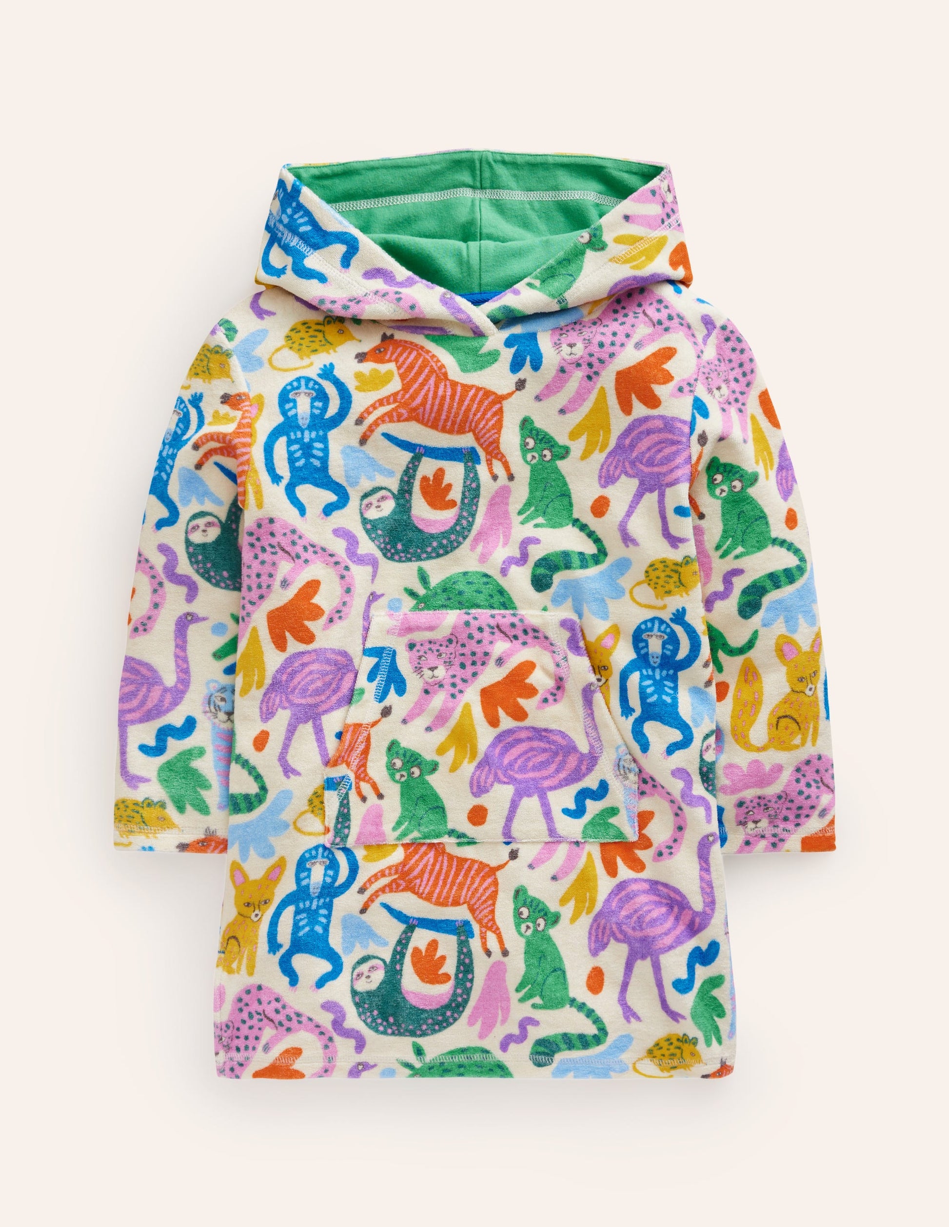 Towelling Throw-On-Multi Safari Friends-1