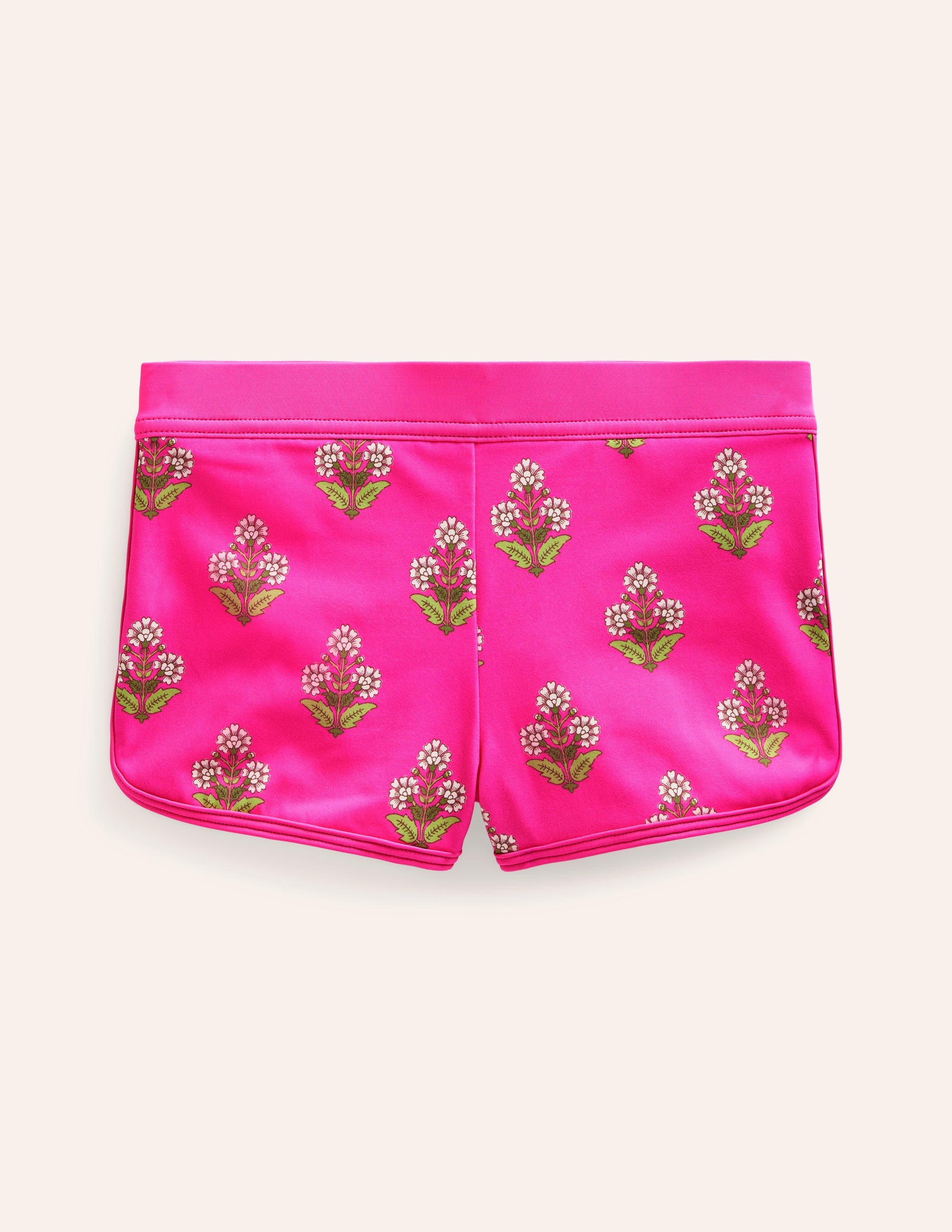 Patterned Swim Shorts-Pink Small Woodblock - Image 1