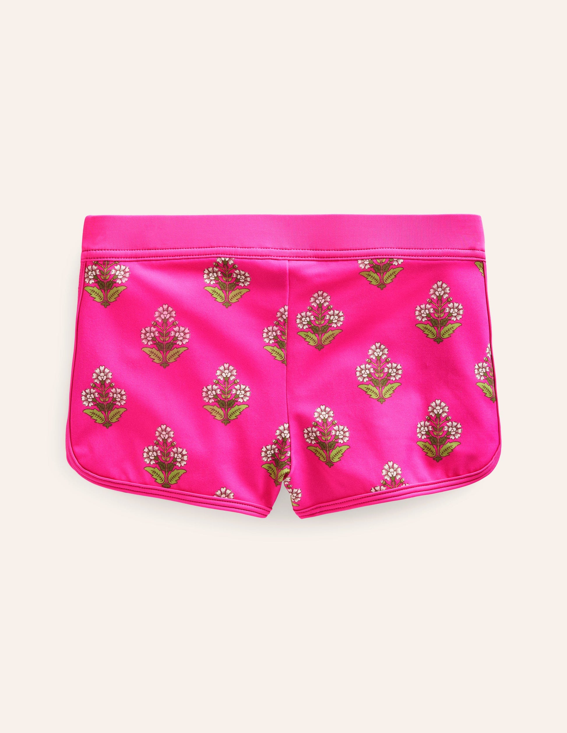 Patterned Swim Shorts-Pink Small Woodblock-2