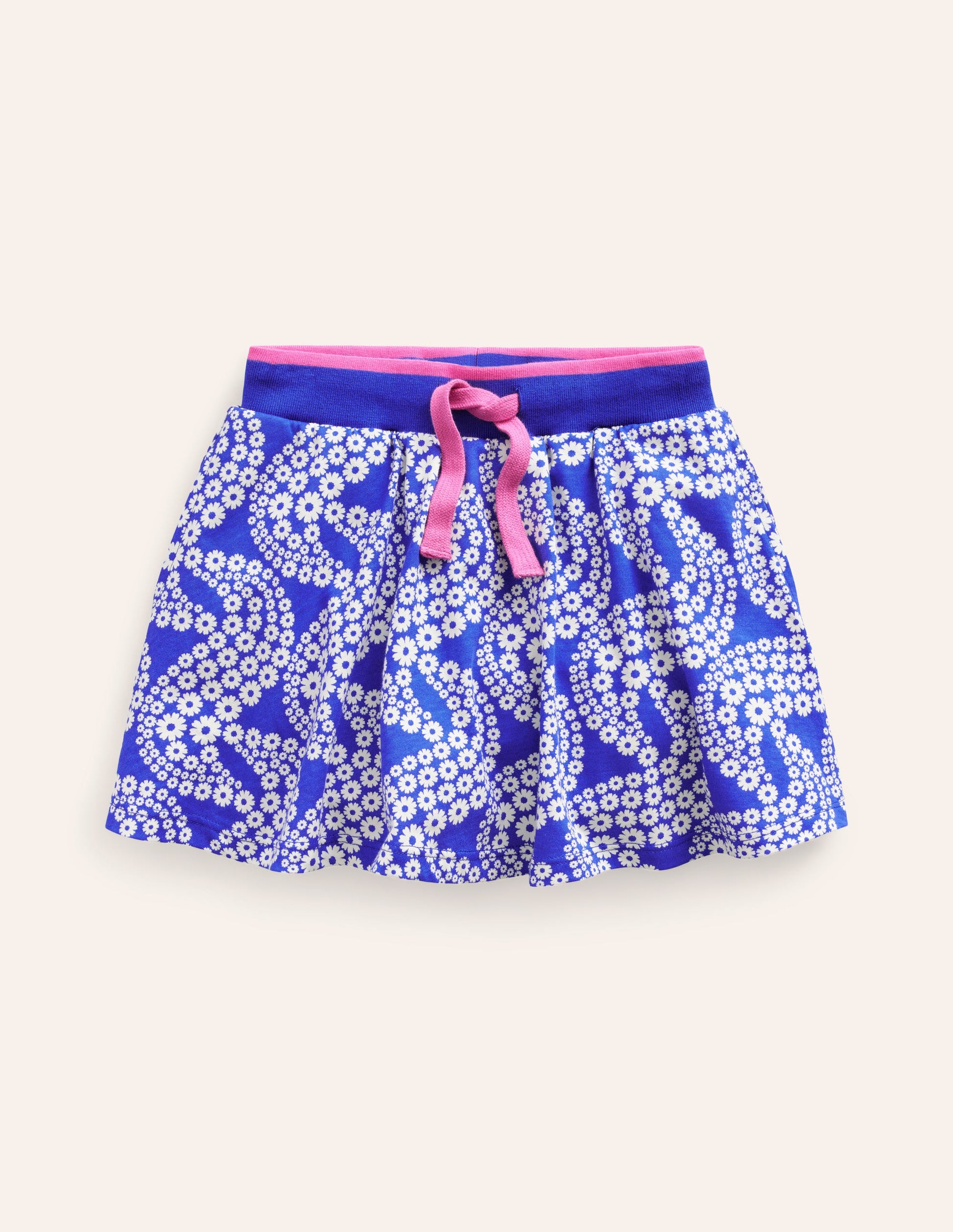 Printed Jersey Skort-Greek Blue Daisy Wave-1