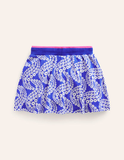Printed Jersey Skort-Greek Blue Daisy Wave-2