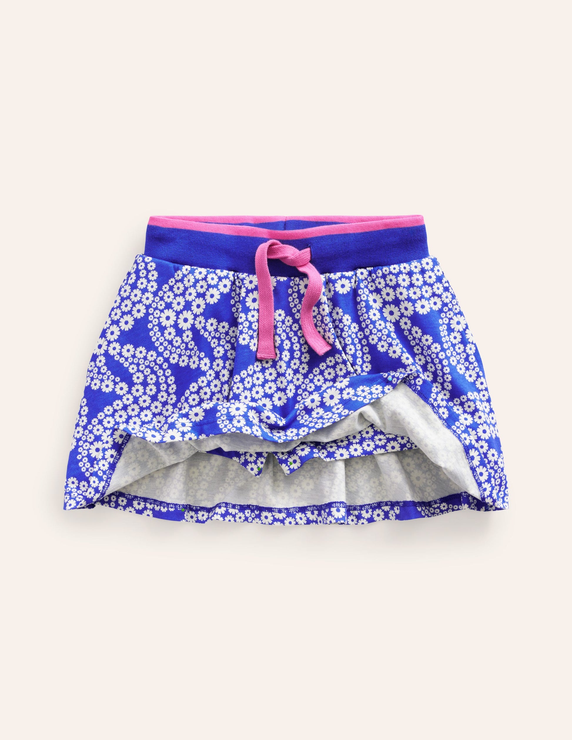 Printed Jersey Skort-Greek Blue Daisy Wave-4