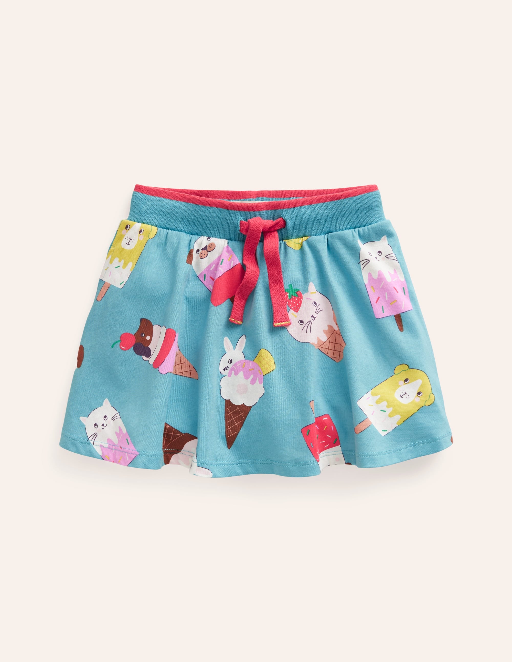 Printed Jersey Skort-Aqua Sea Ice Cream - Image 1