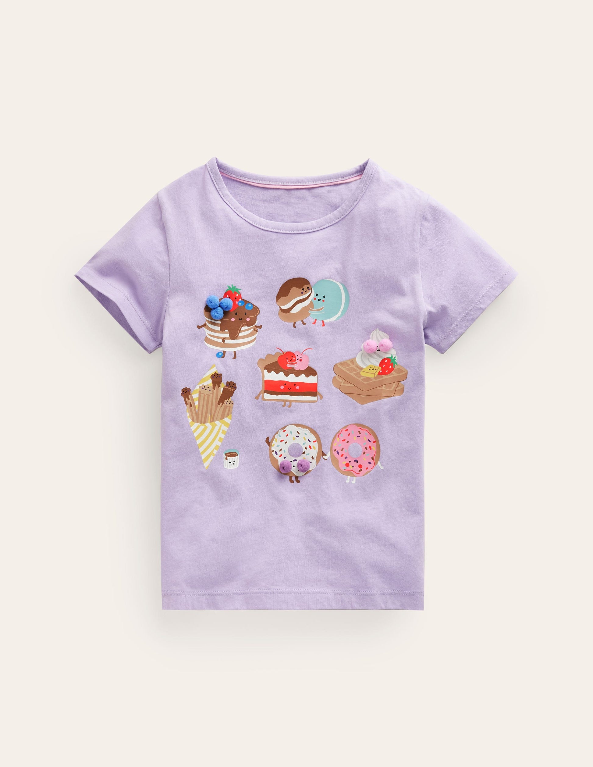Printed Graphic T-Shirt-Misty Lavender Desserts-1