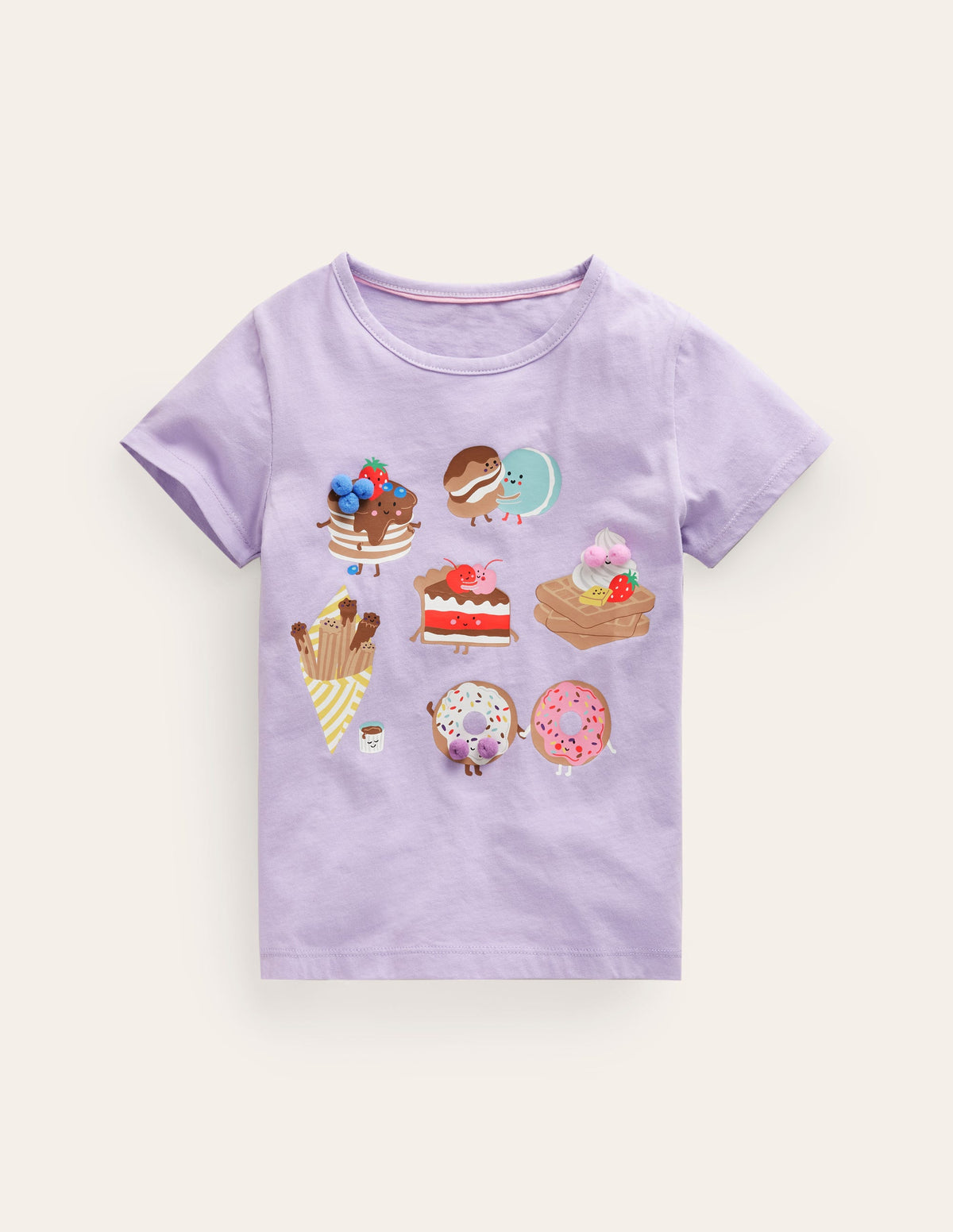 Printed Graphic T-Shirt-Misty Lavender Desserts - Image 1