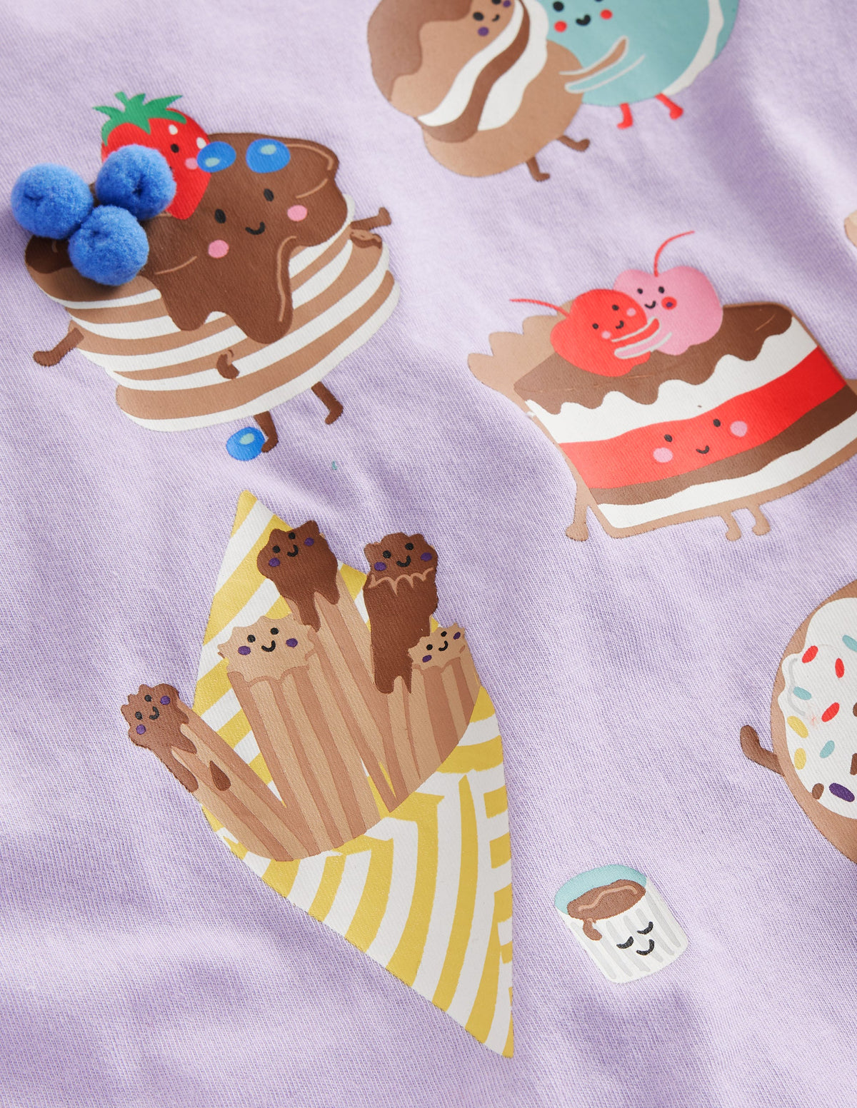 Printed Graphic T-Shirt-Misty Lavender Desserts - Image 3