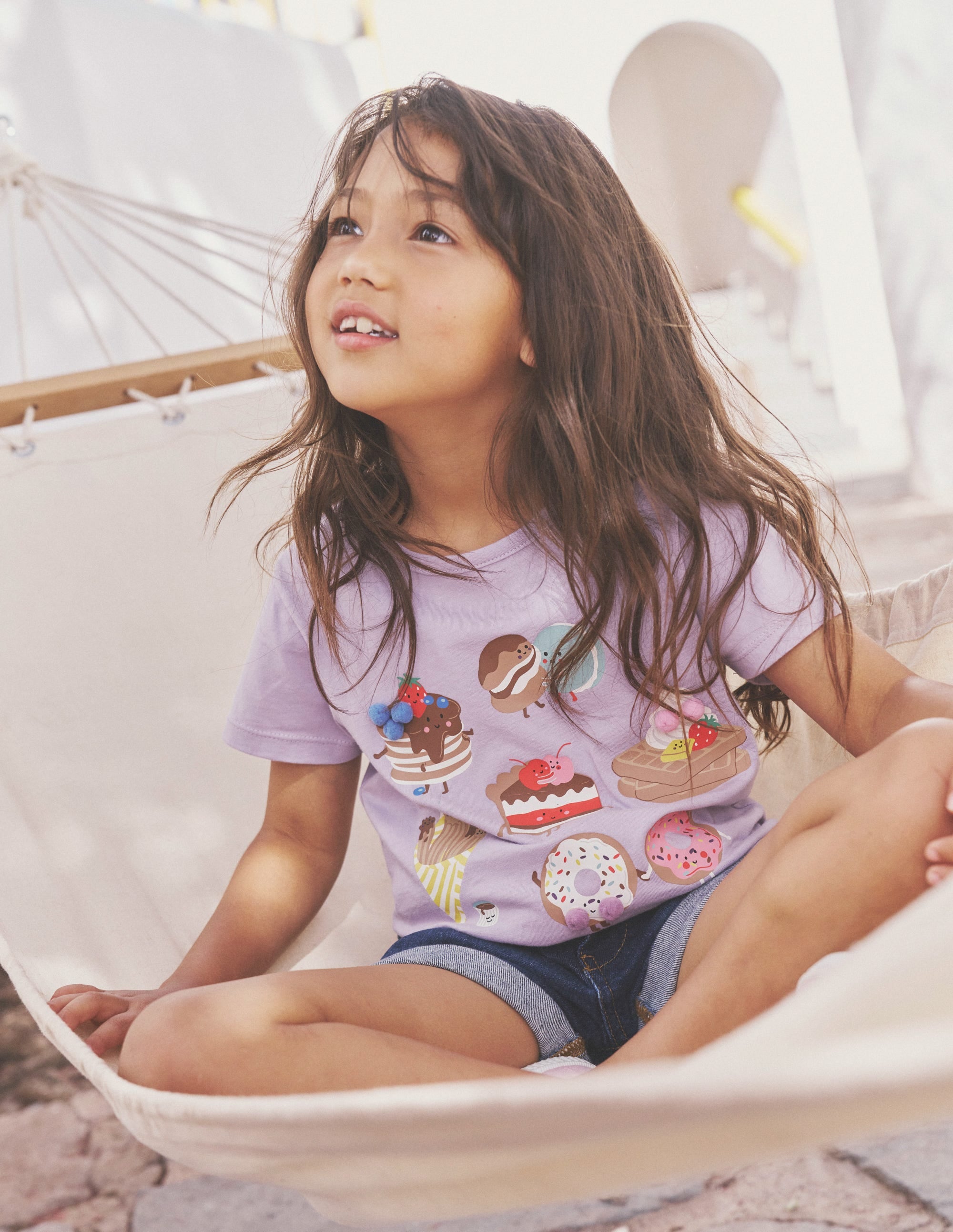Printed Graphic T-Shirt-Misty Lavender Desserts - Image 4