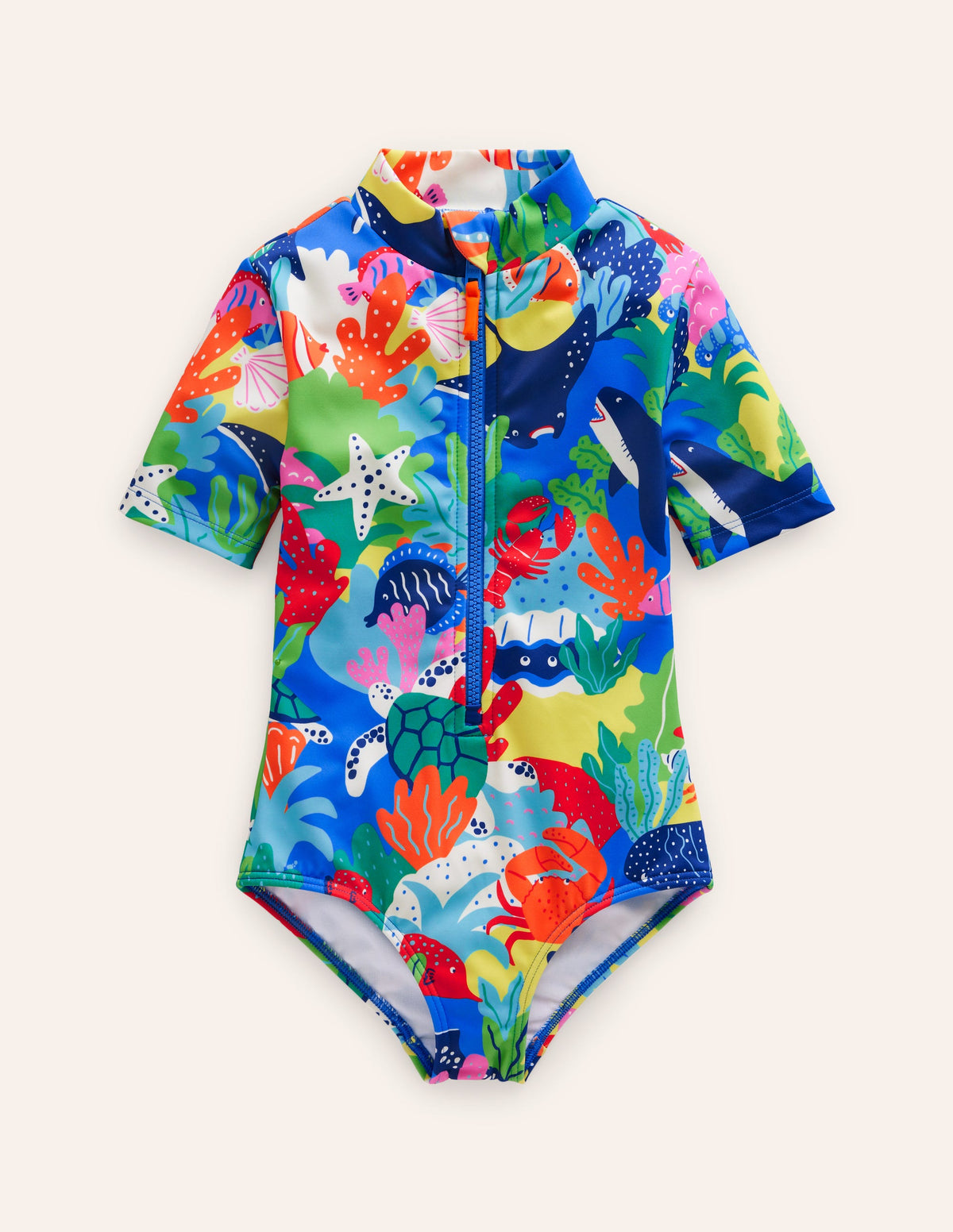 Short-sleeved Swimsuit-Multi Rainbow Reef-1