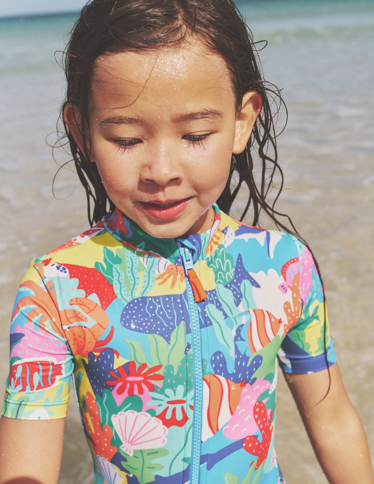 Short-sleeved Swimsuit-Multi Rainbow Reef - Image 5