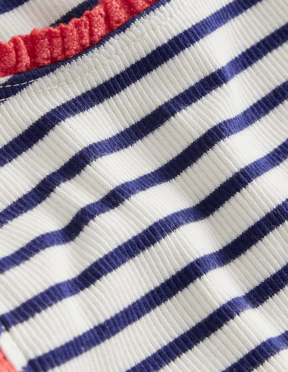 Ribbed Lace Trim Vest-Ivory/ Sapphire Blue Stripe-3