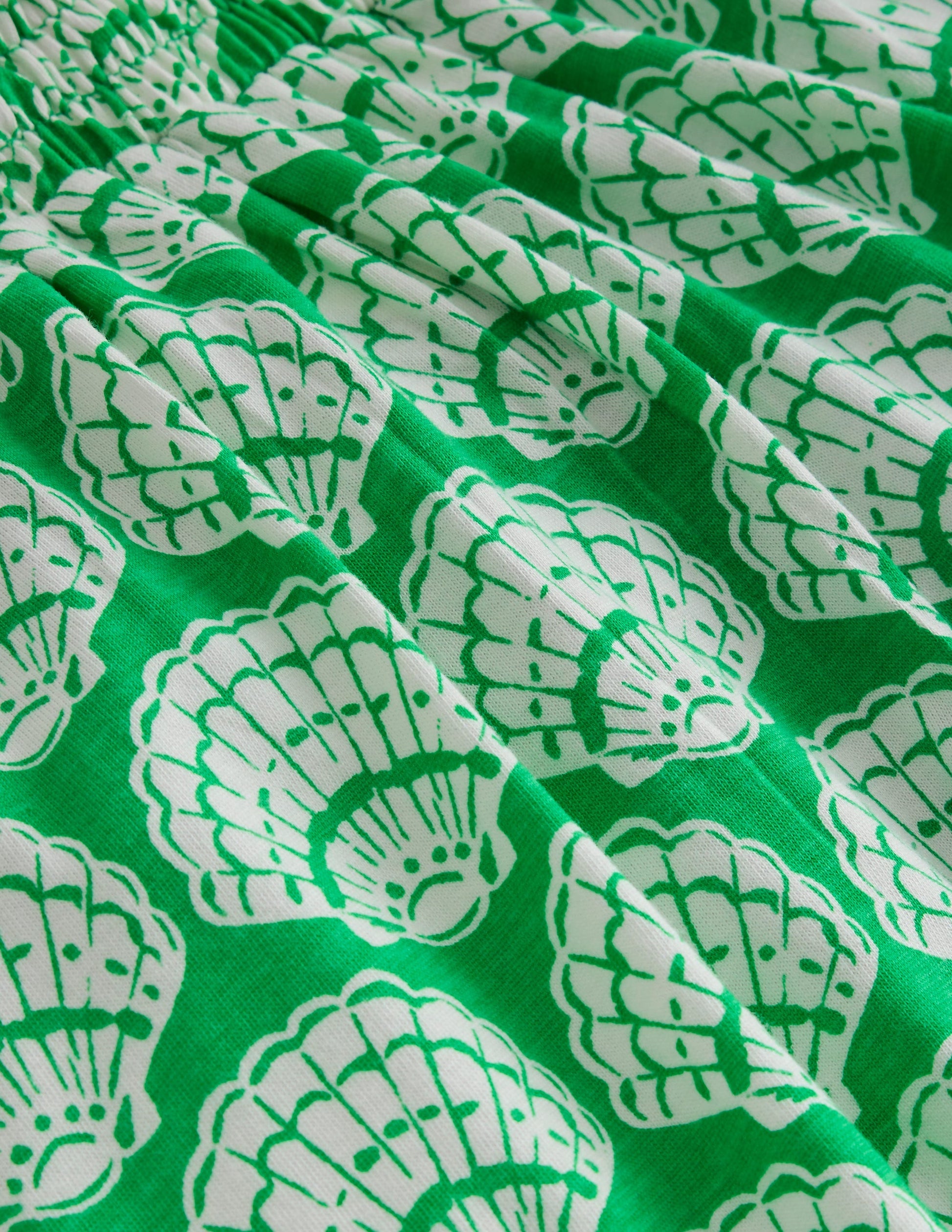 Jersey Harem Trousers-Pea Green Seashells-3