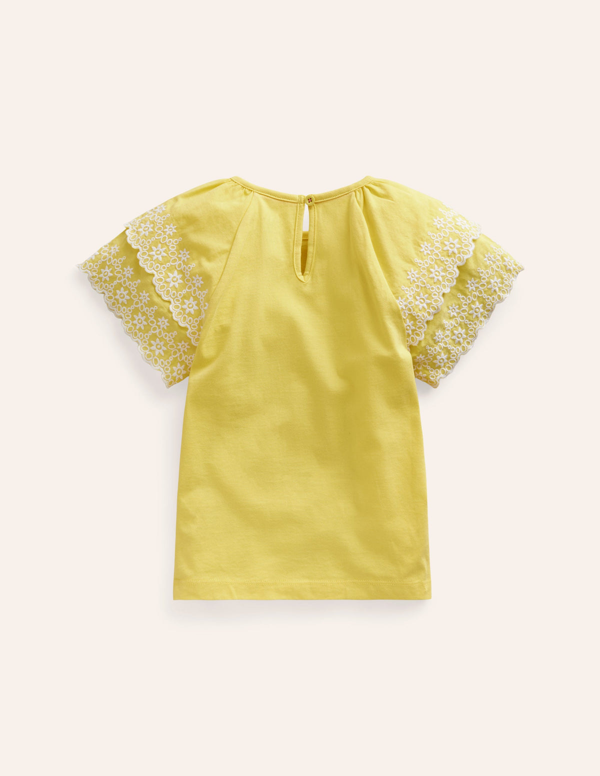 Broderie Mix T-shirt-Zest Yellow/White - Image 2