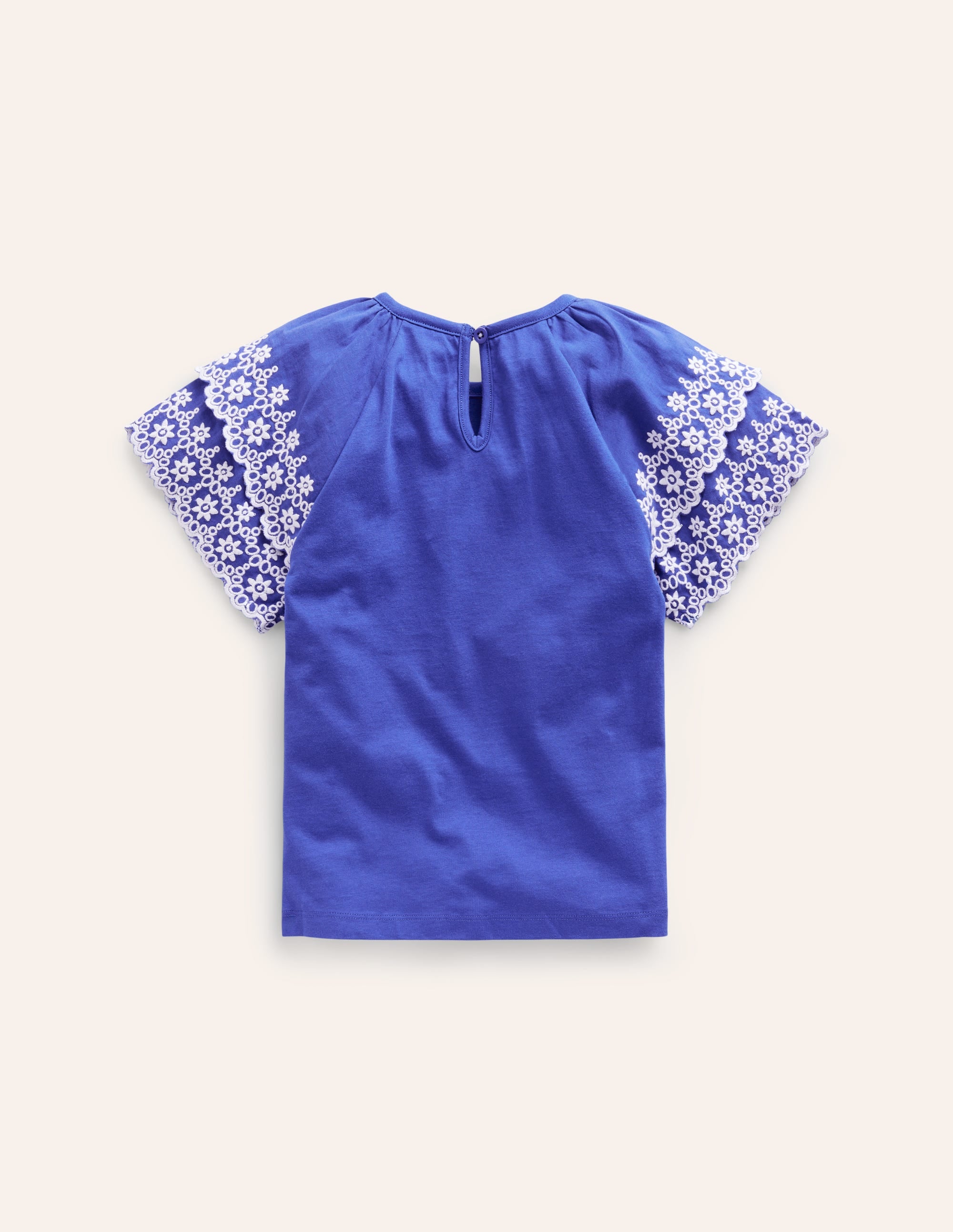 Broderie Mix T-shirt-Blue Heron/White - Image 2