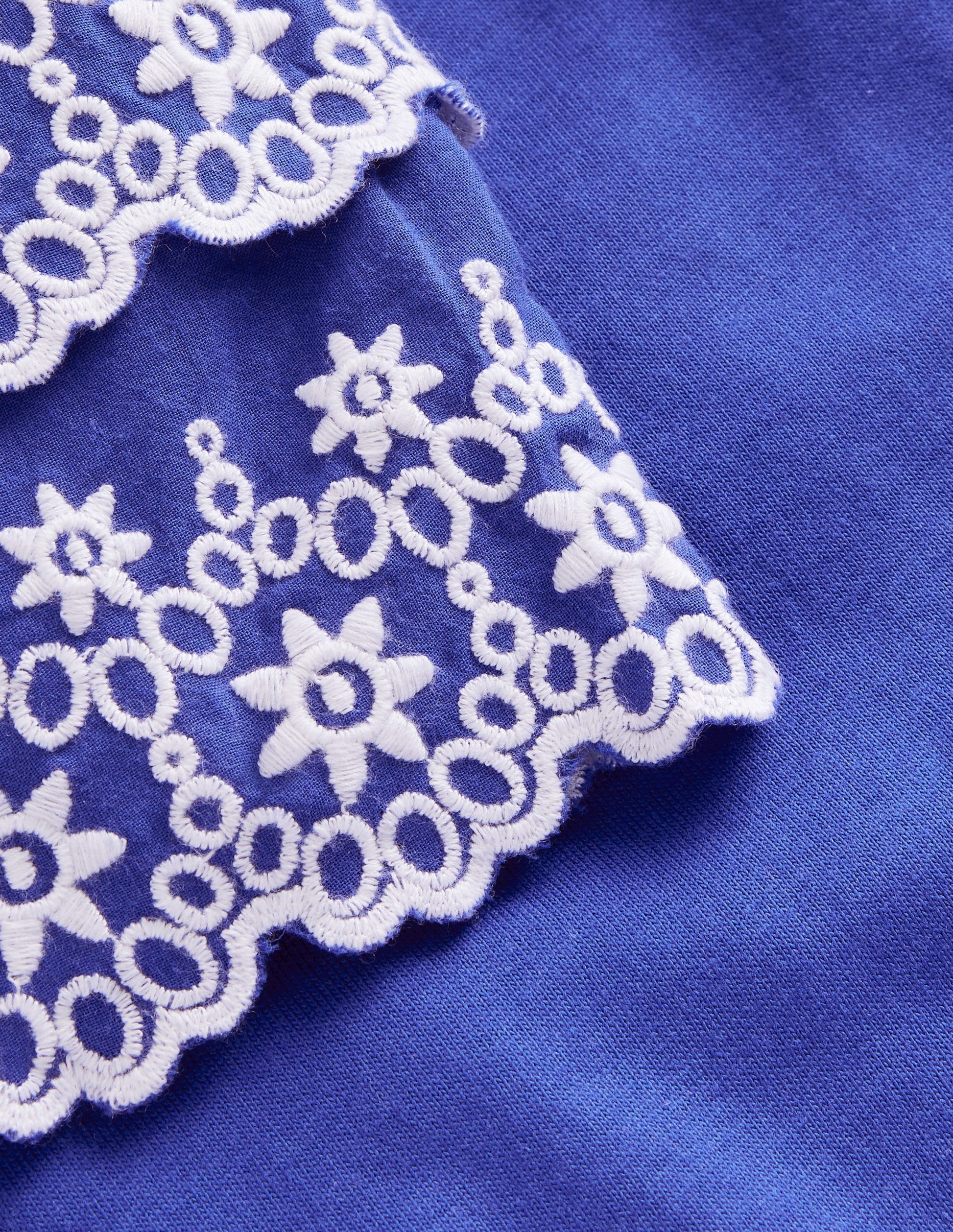 Broderie Mix T-shirt-Blue Heron/White-3