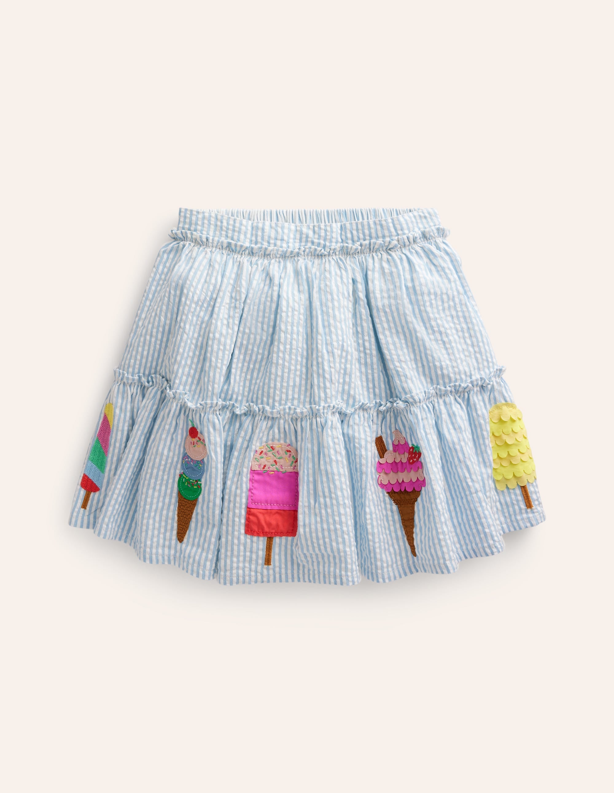 Appliqué Skirt-Blue / Ivory Ice Creams - Image 1
