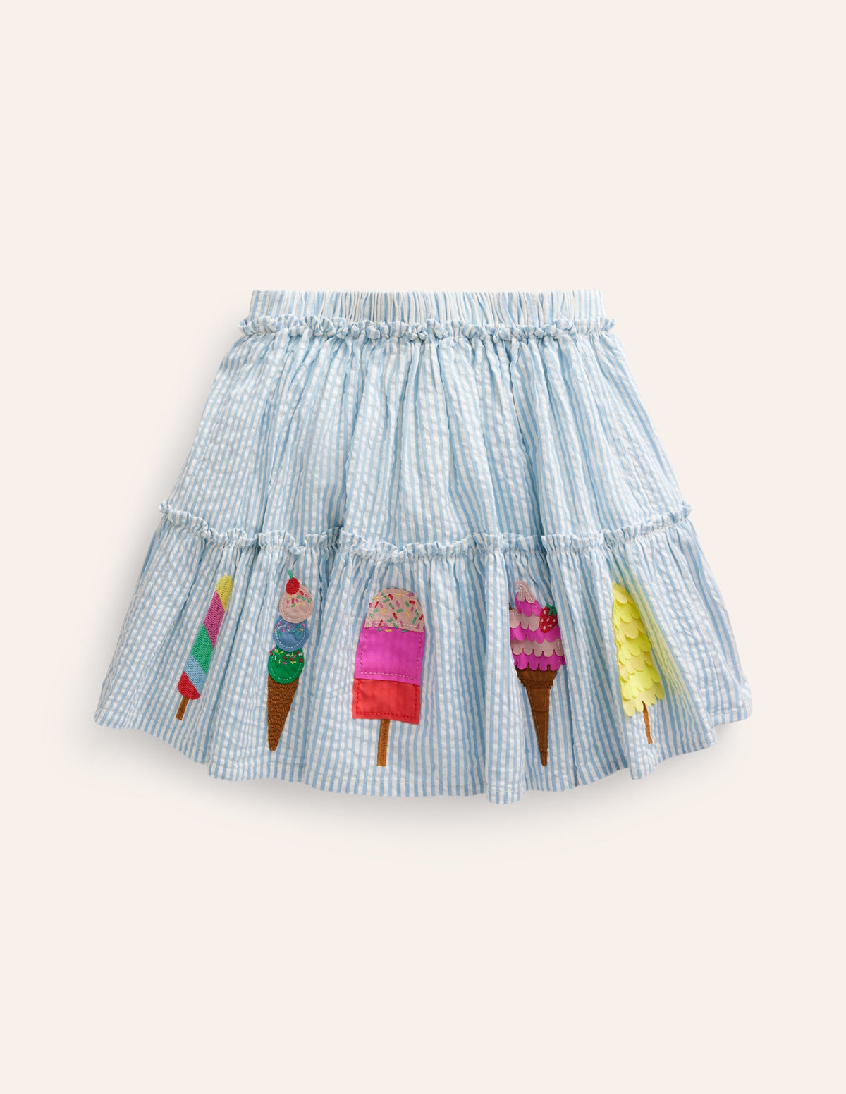 Appliqué Skirt-Blue / Ivory Ice Creams - Image 2