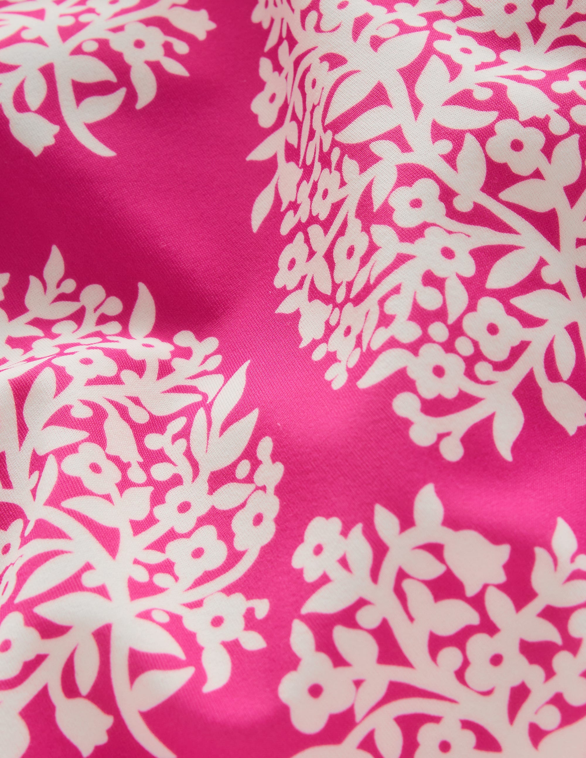 Printed Puff-sleeved Swimsuit-Pink Small Flower Stamp - Image 5
