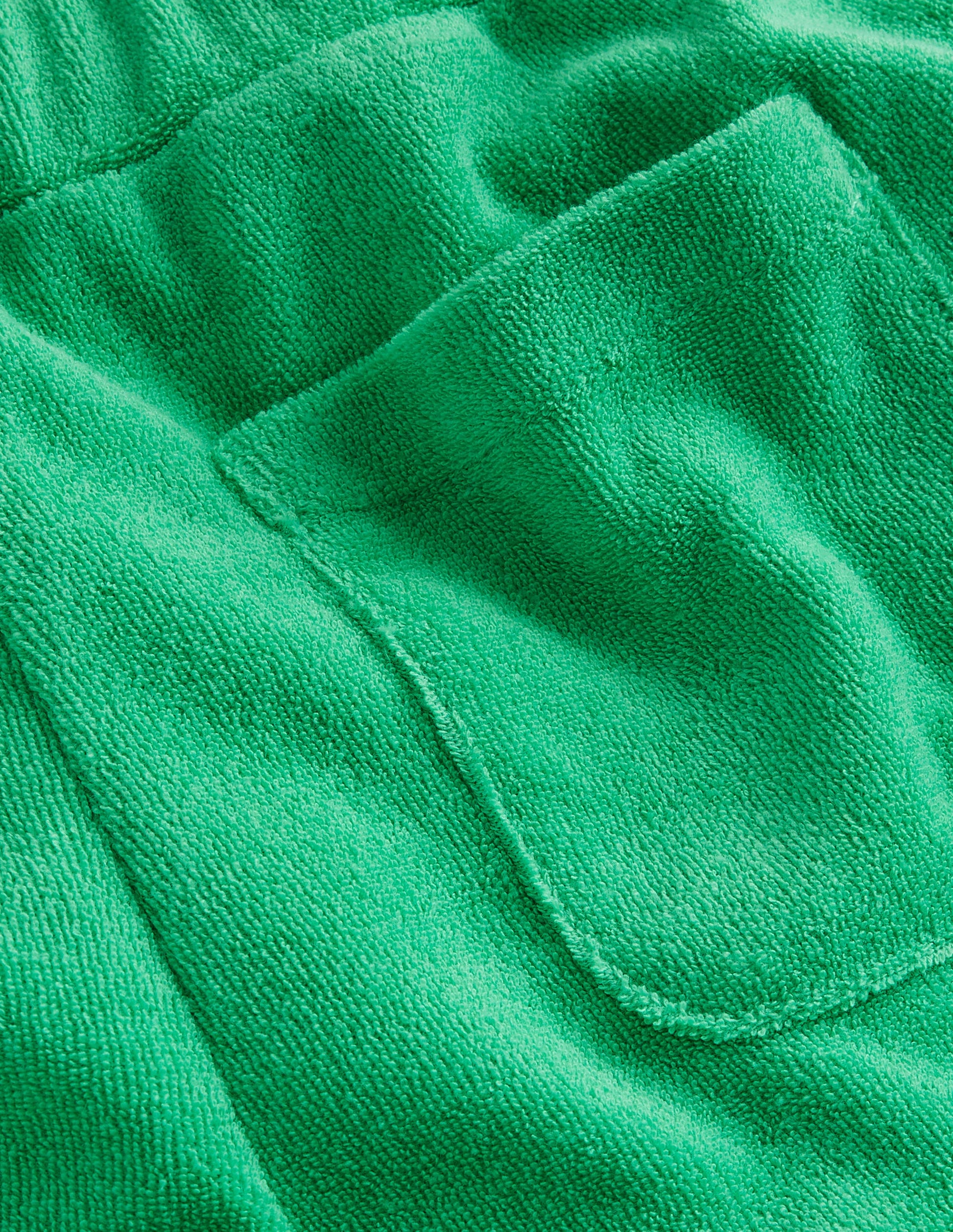 Frill Hem Towelling Shorts-Pea Green-3