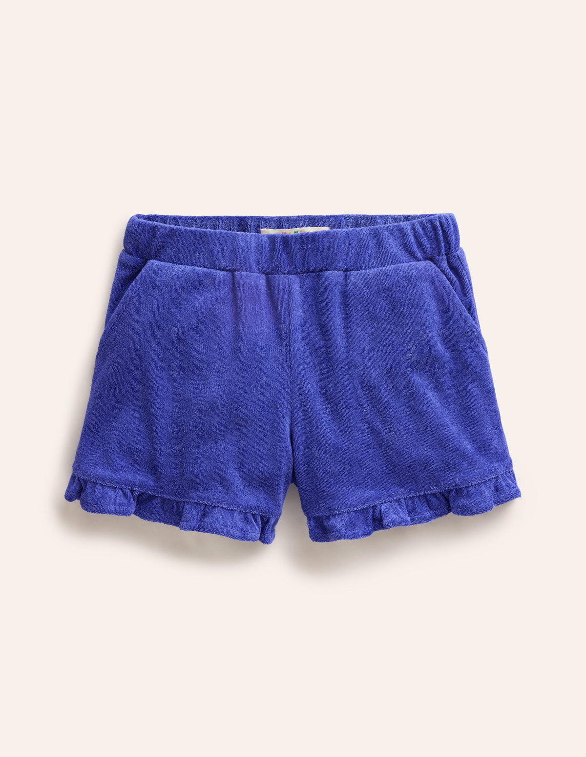 Frill Hem Towelling Shorts-Wisteria Blue-1
