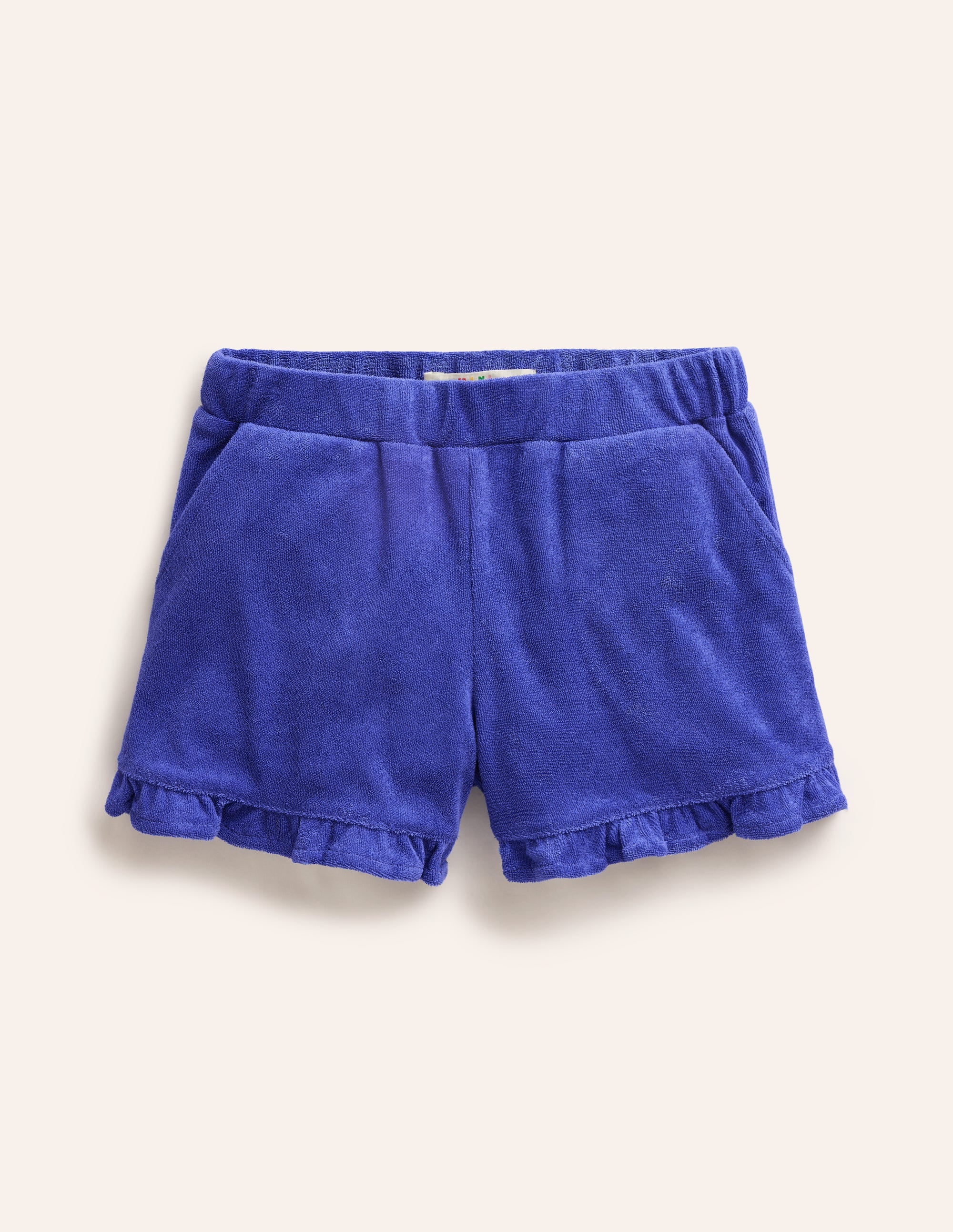 Frill Hem Towelling Shorts-Wisteria Blue - Image 1