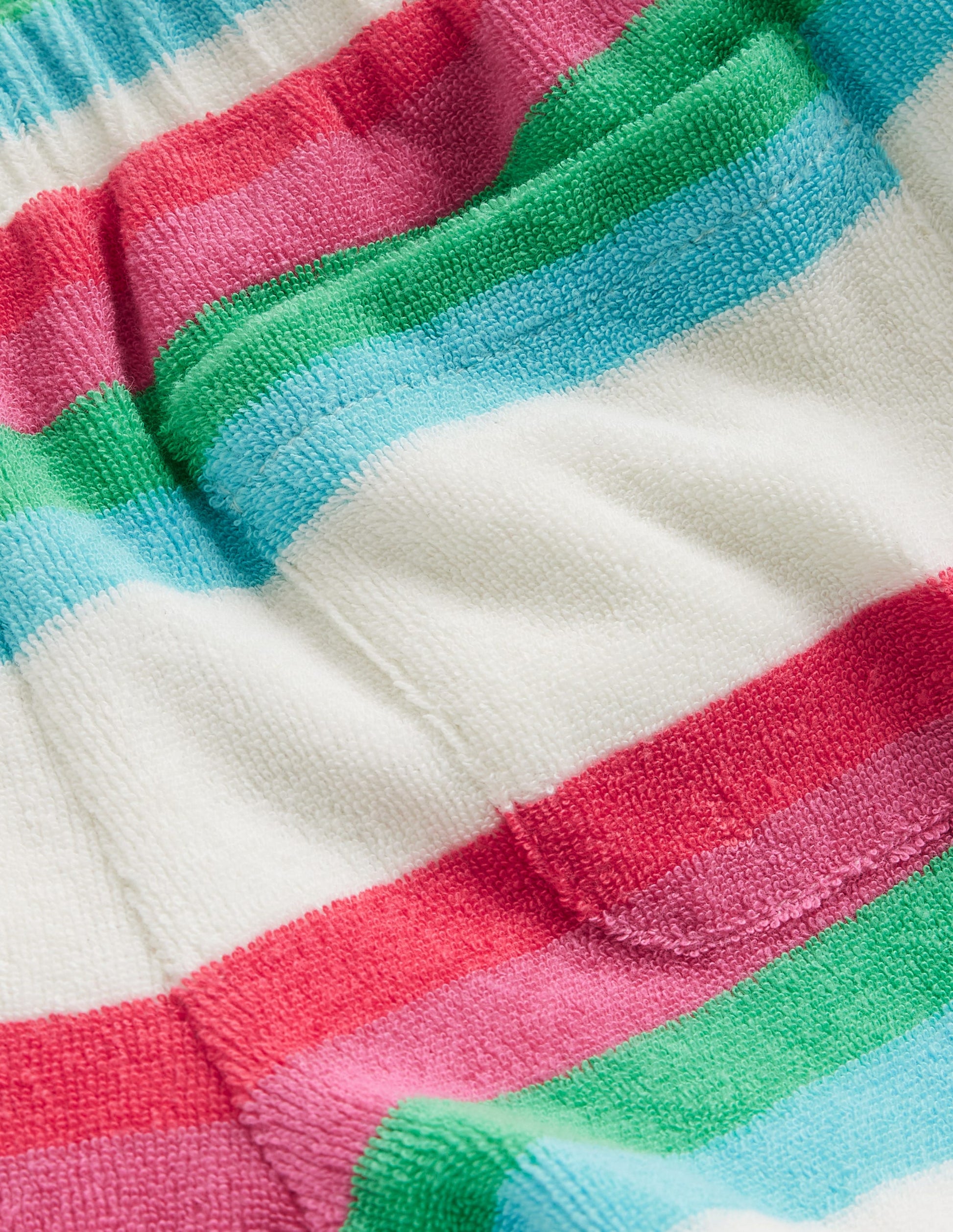 Frill Hem Towelling Shorts-Multistripe-3