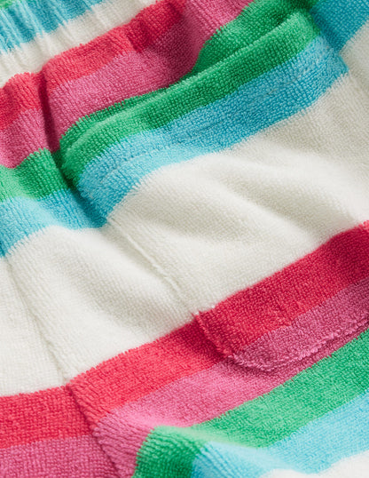 Frill Hem Towelling Shorts-Multistripe-3