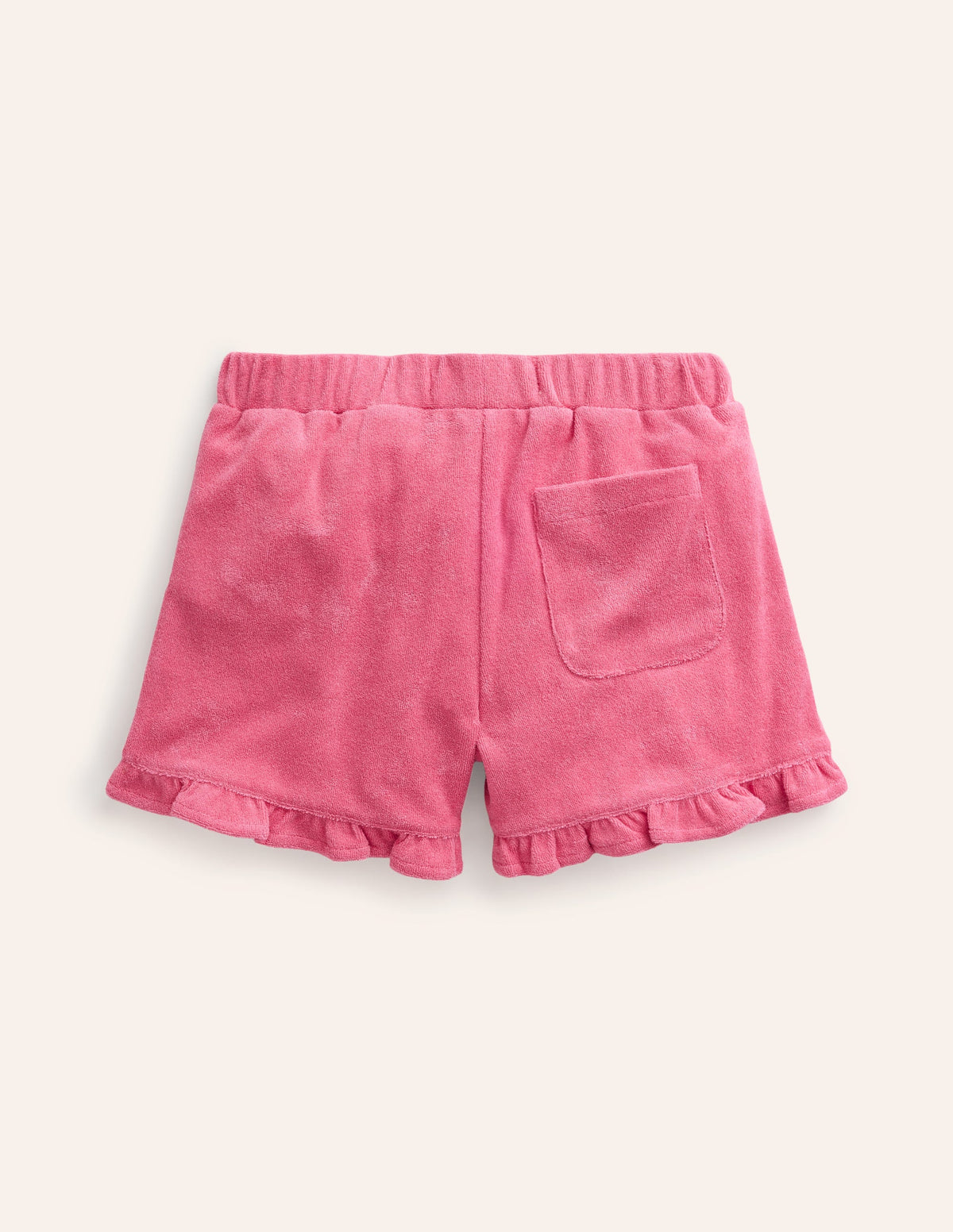 Frill Hem Towelling Shorts-Rose Pink - Image 2