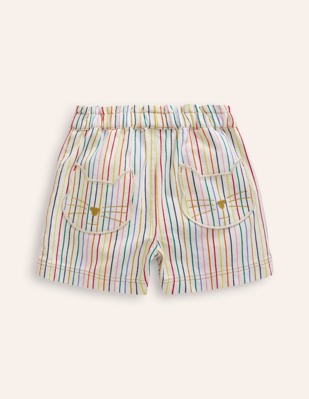 Pull-on Shorts-Ivory Multi Stripe-2