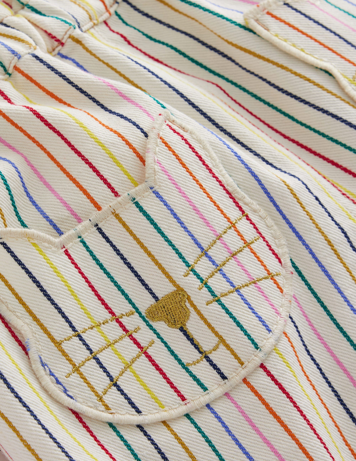 Pull-on Shorts-Ivory Multi Stripe-3