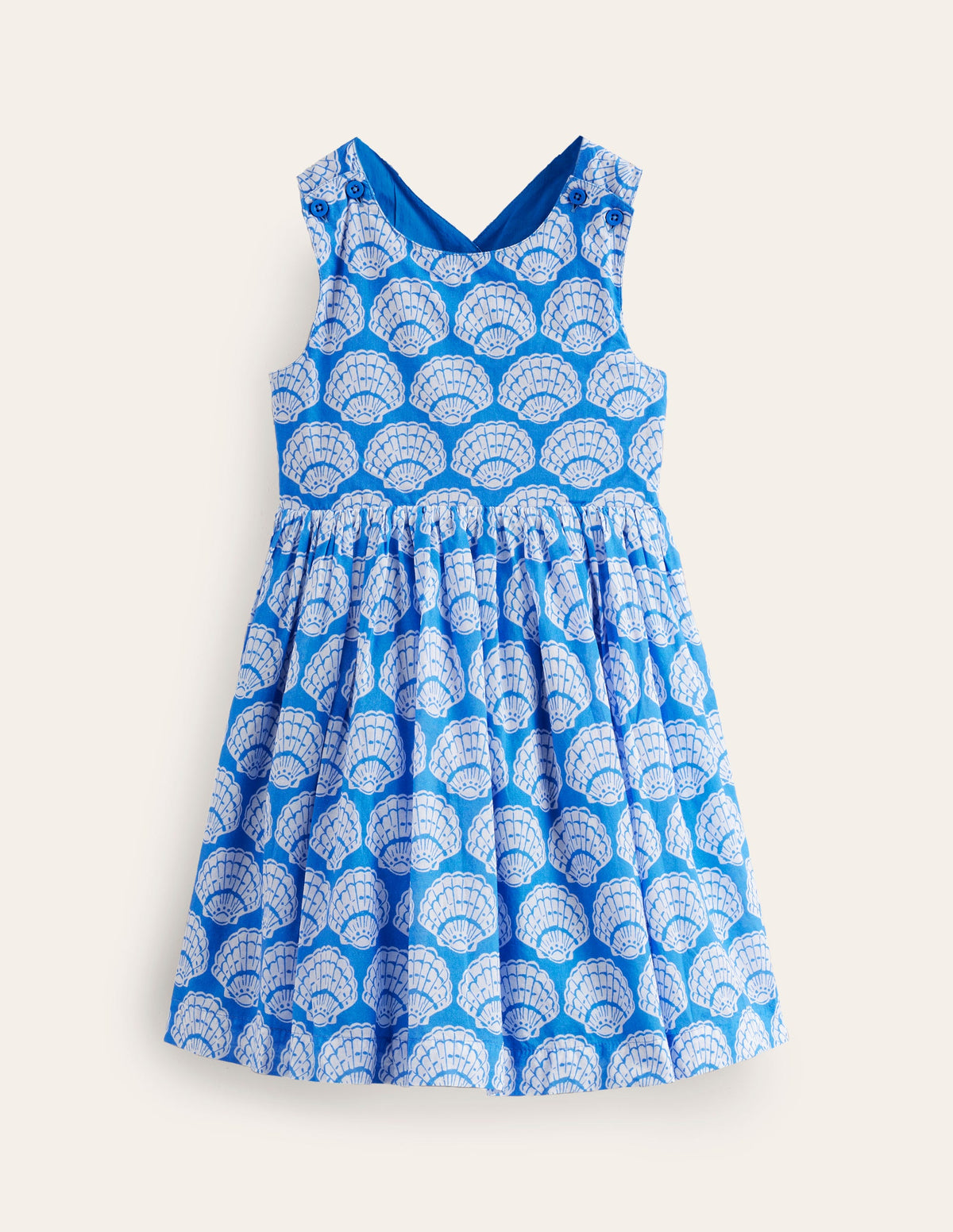 Cross-Back Dress-Blue Seashells - Image 1