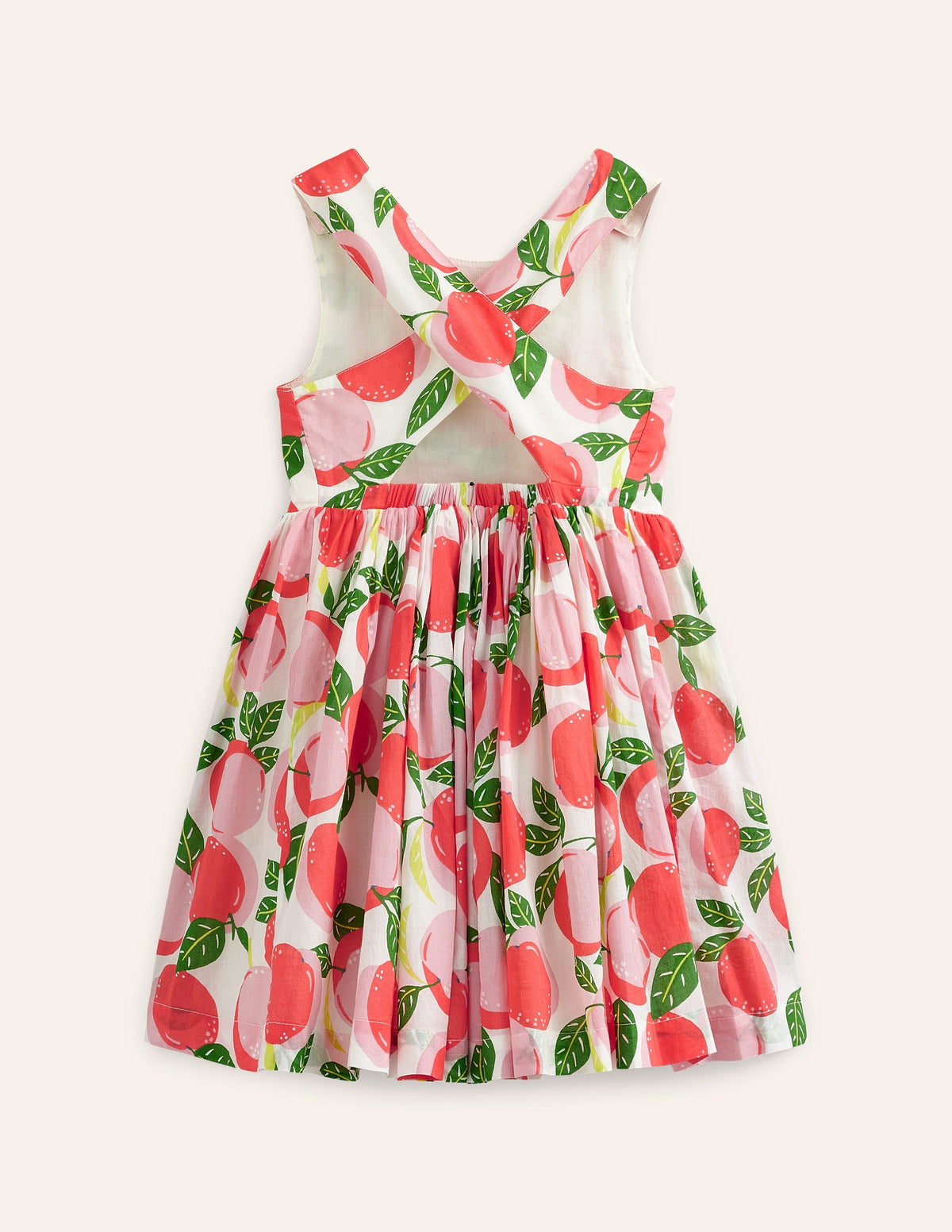 Cross-Back Dress-Ivory Peaches - Image 2