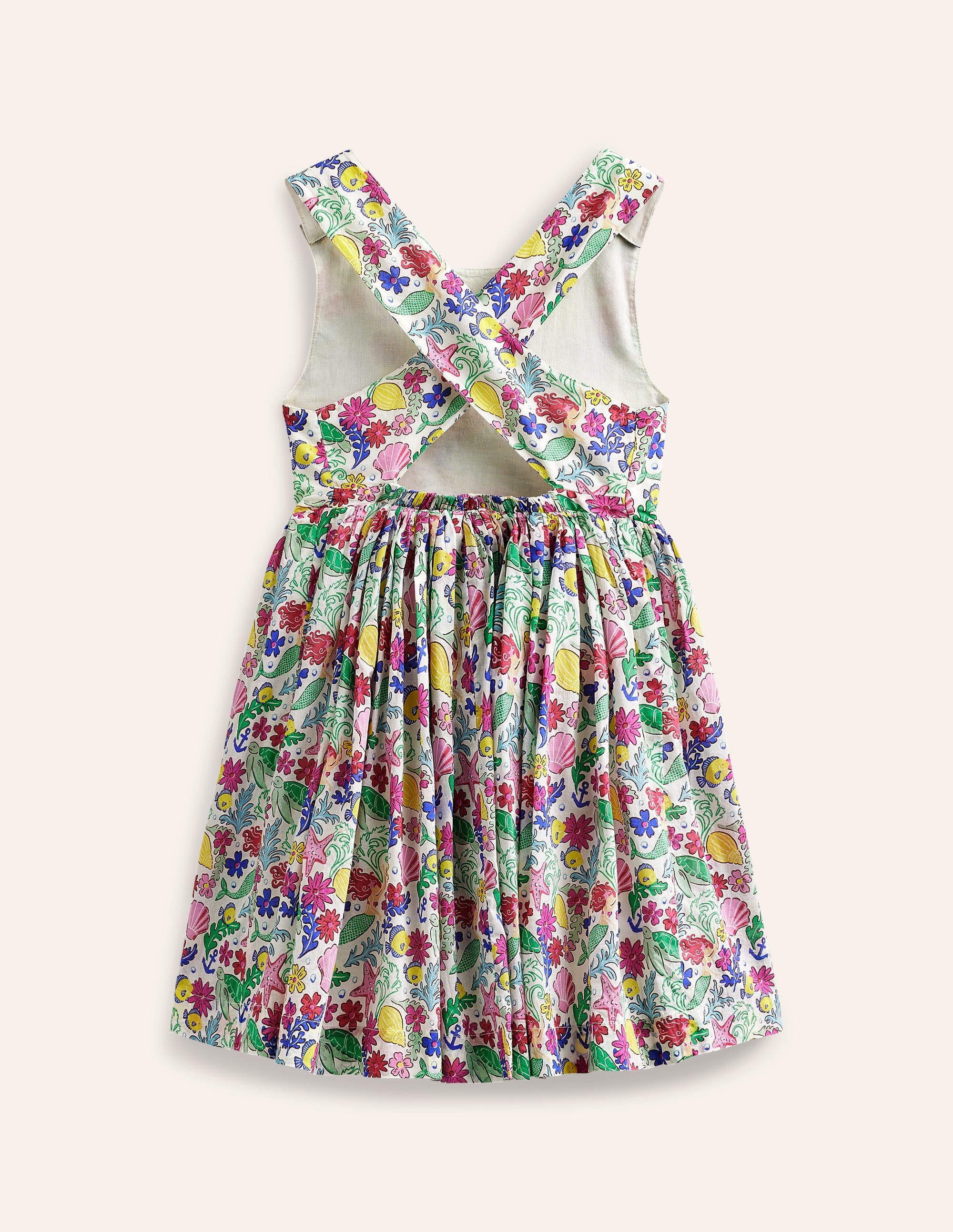 Cross-Back Dress-Multi Mermaid Ditsy - Image 2