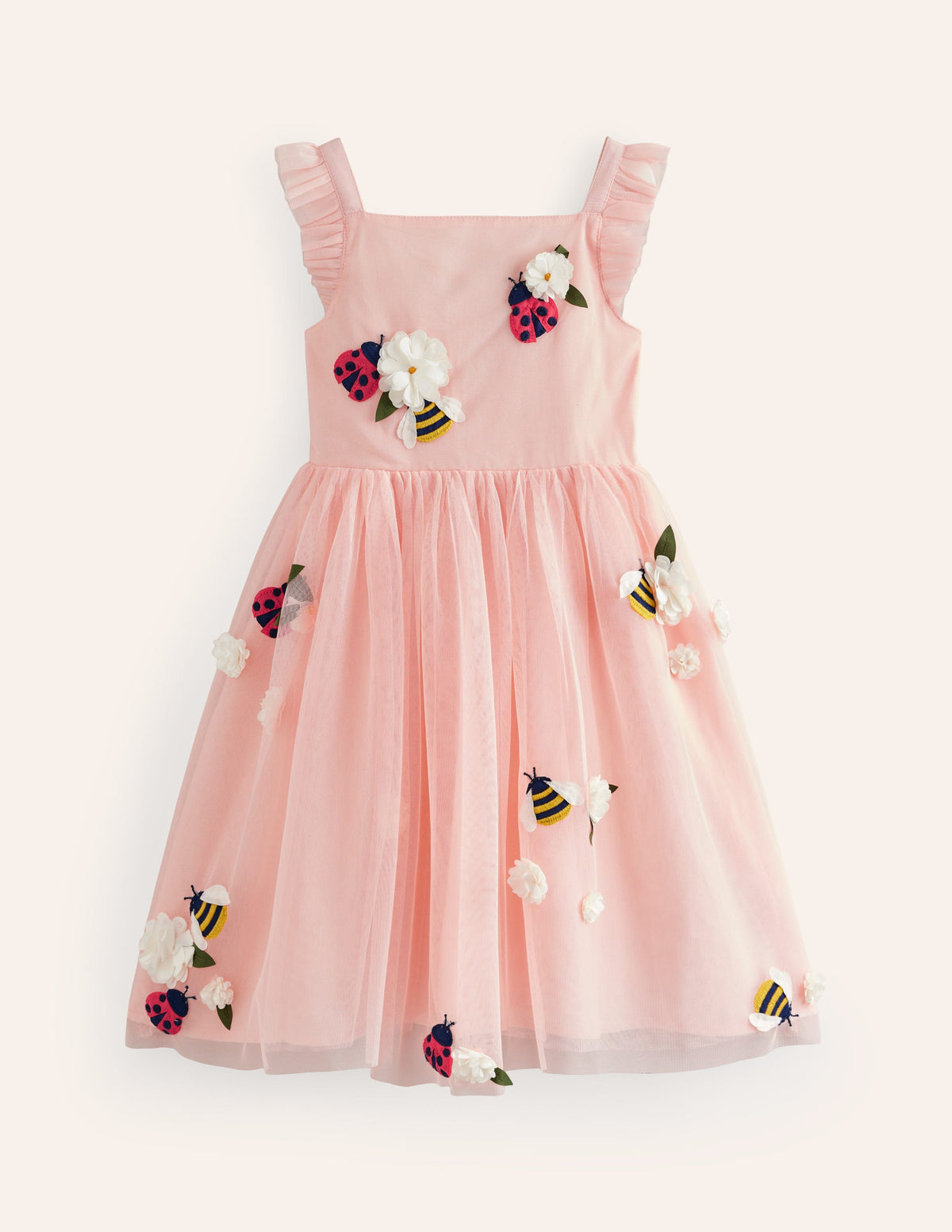 Appliqué Tulle Dress-Provence Dusty Pink Bugs - Image 1