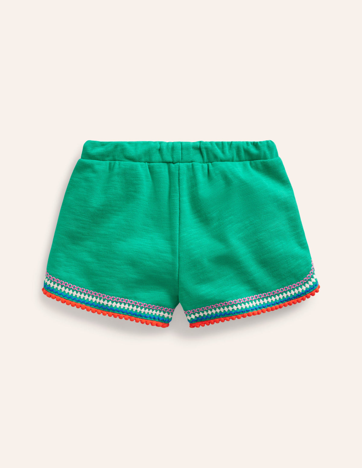 Pom Trim Jersey Shorts-Jade Green-2