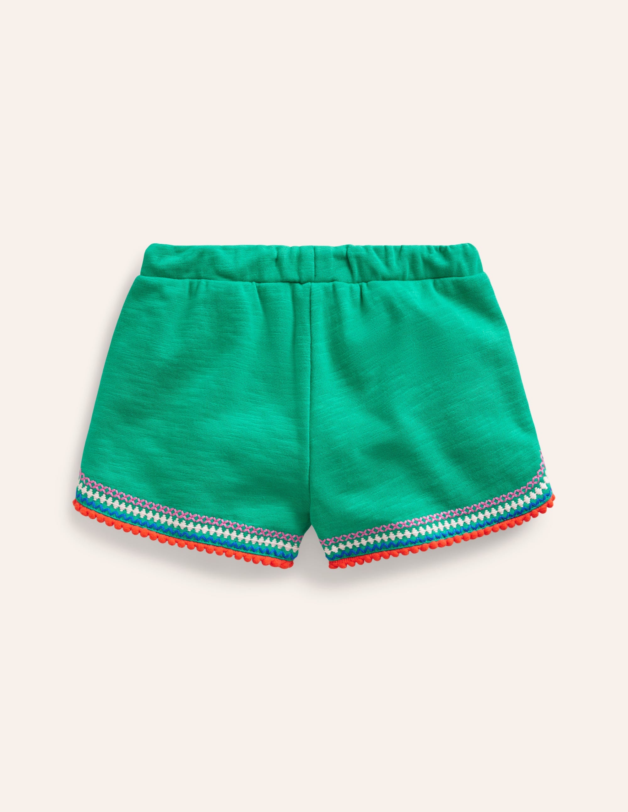 Pom Trim Jersey Shorts-Jade Green - Image 2
