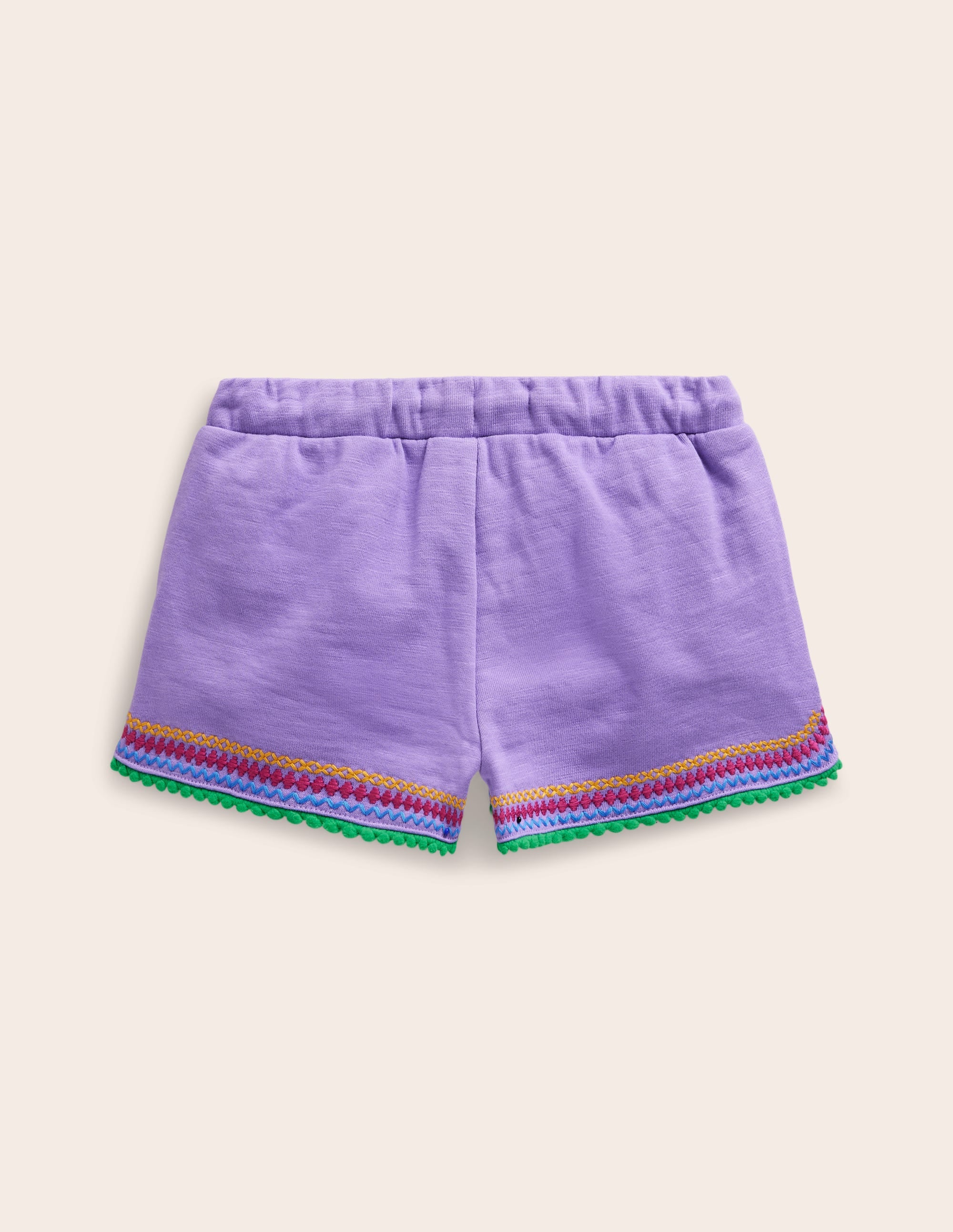 Pom Trim Jersey Shorts-Crocus Purple - Image 2