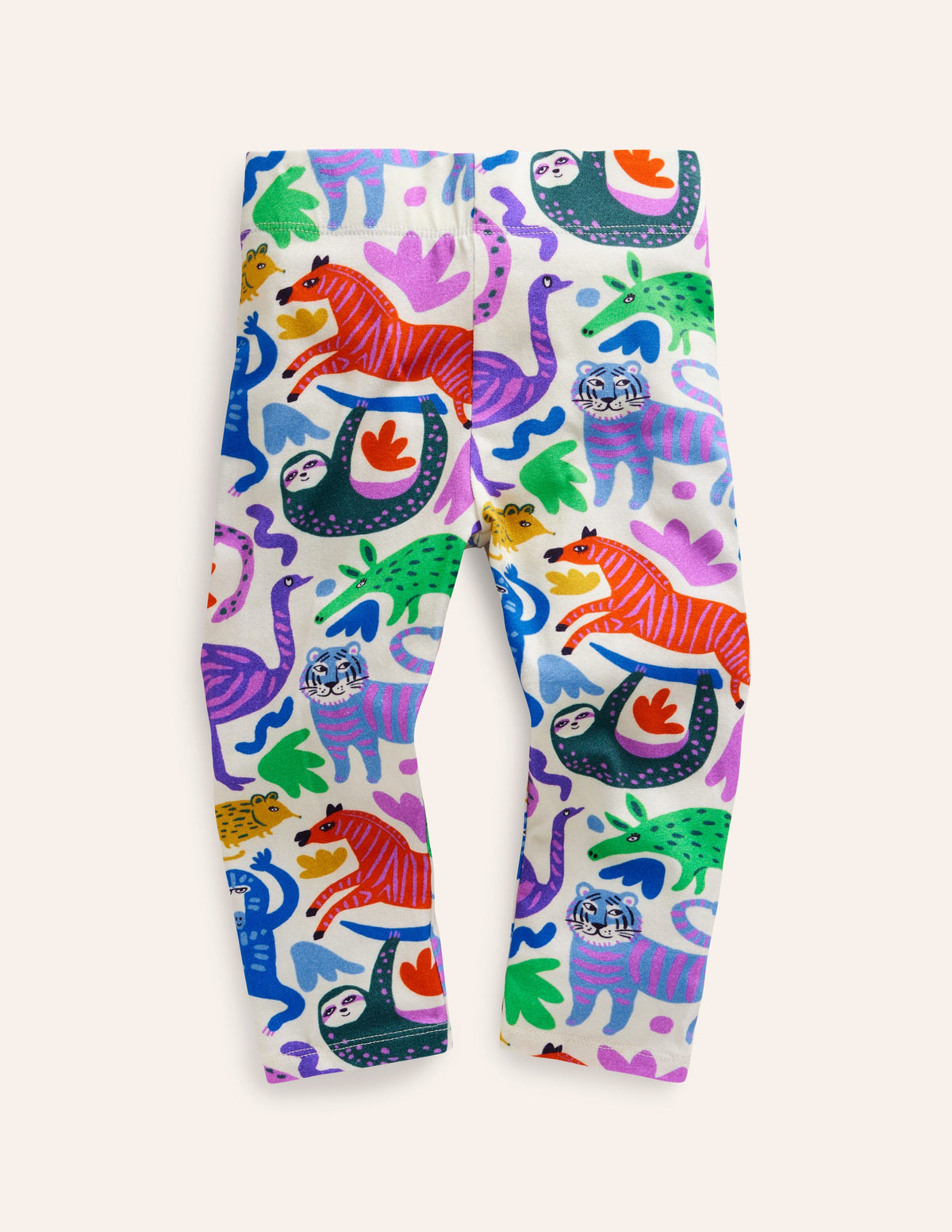 Fun Cropped Leggings-Multi Safari Friends - Image 1