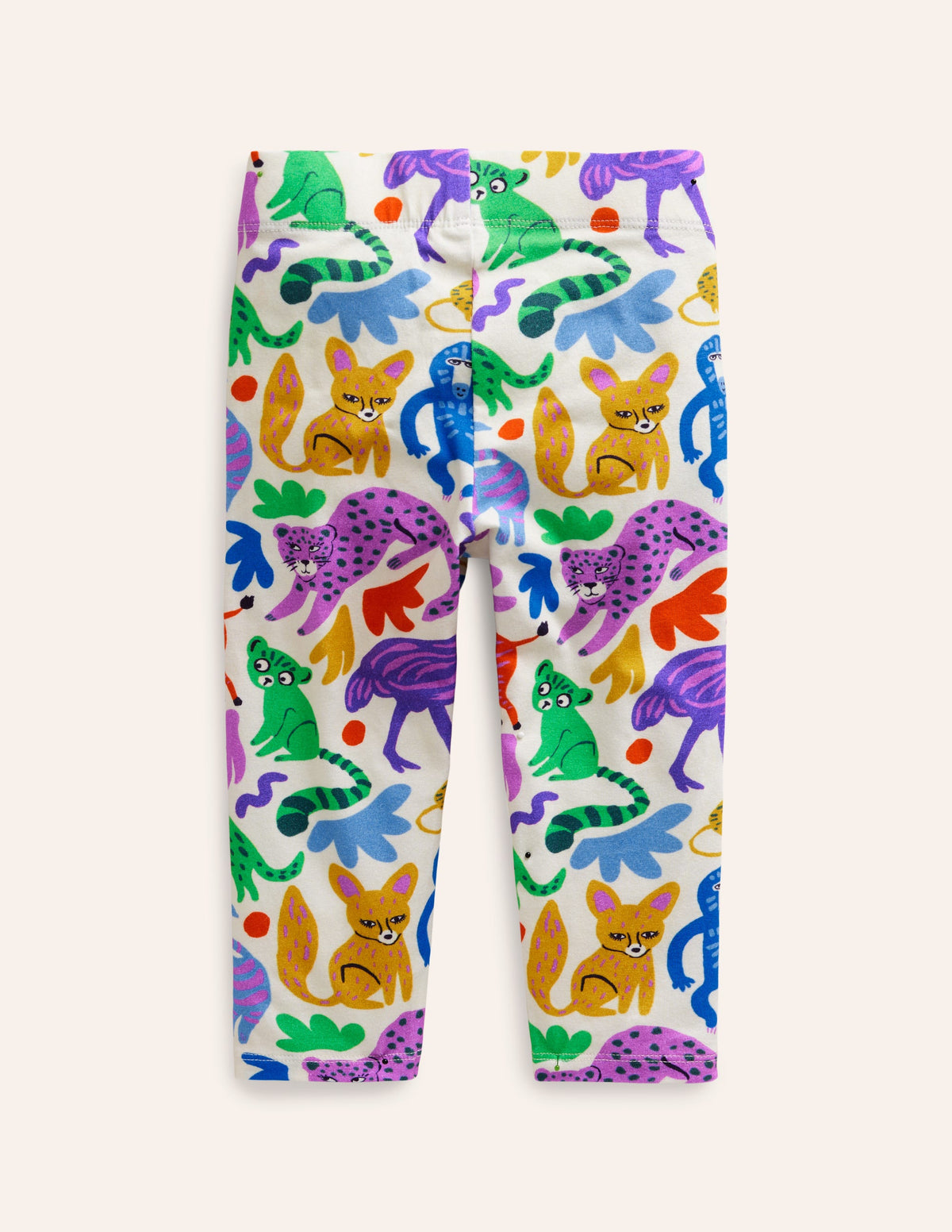 Fun Cropped Leggings-Multi Safari Friends-2