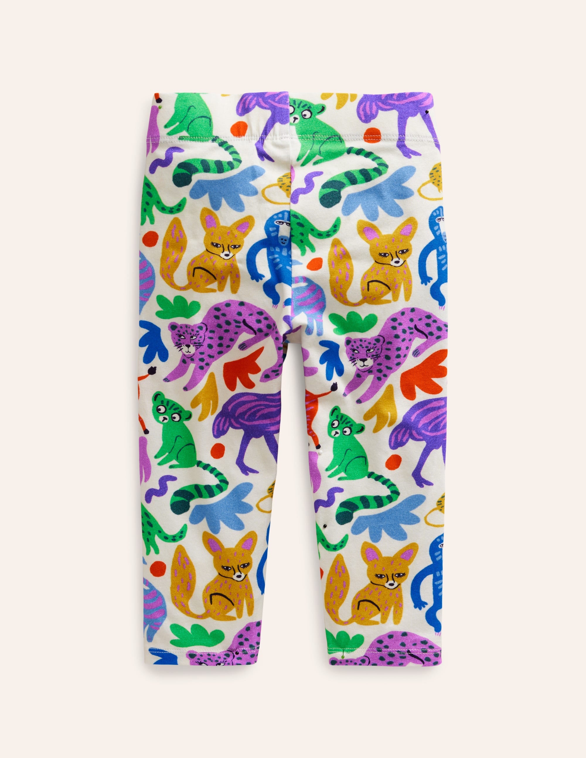 Fun Cropped Leggings-Multi Safari Friends - Image 2