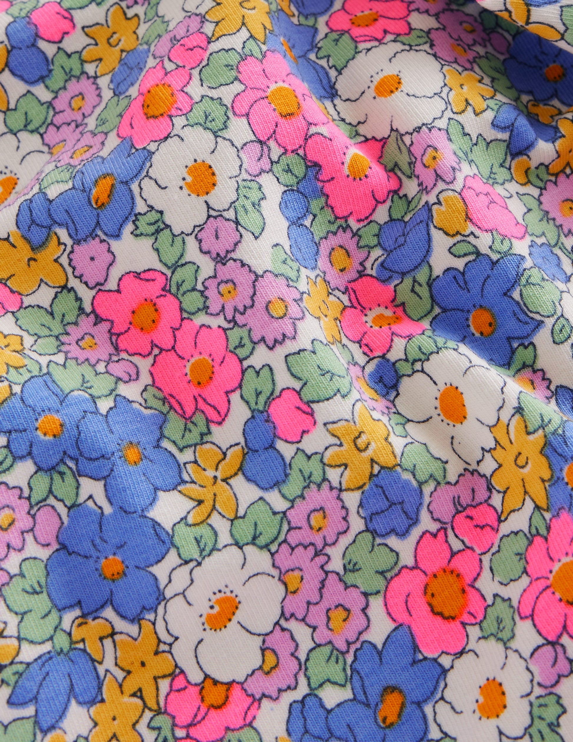 Fun Cropped Leggings-Festival Pink Nautical Floral-3